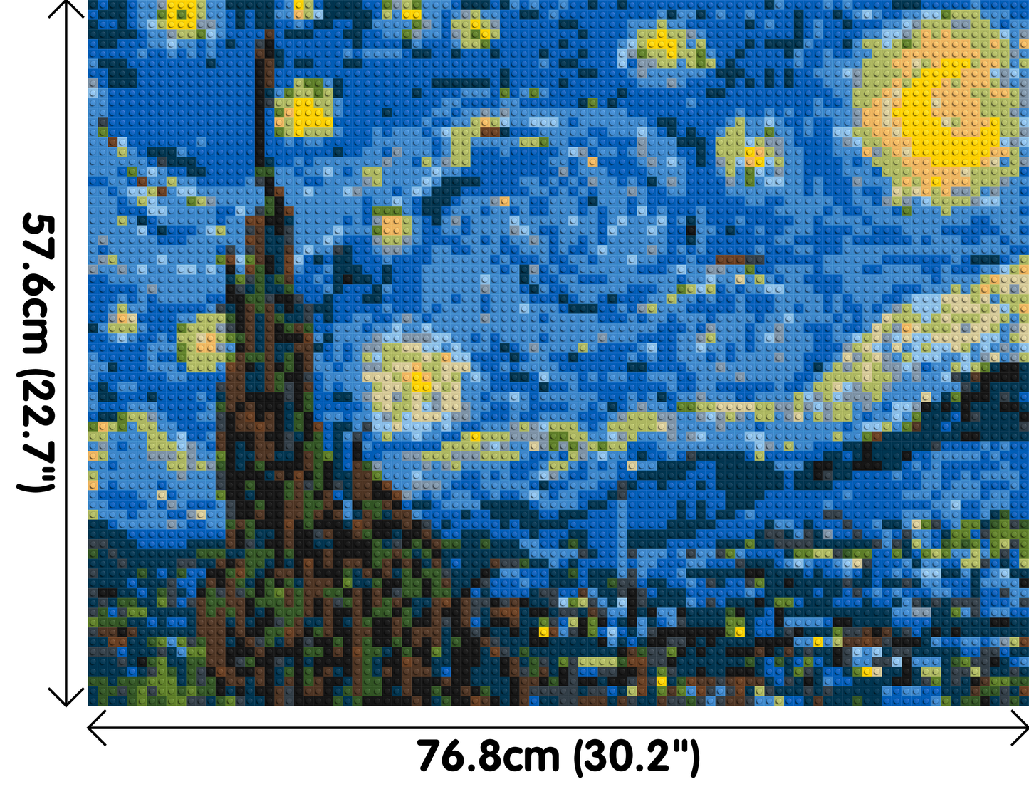 Starry Night by Vincent Van Gogh - Brick Art Mosaic Kit 4x3 large