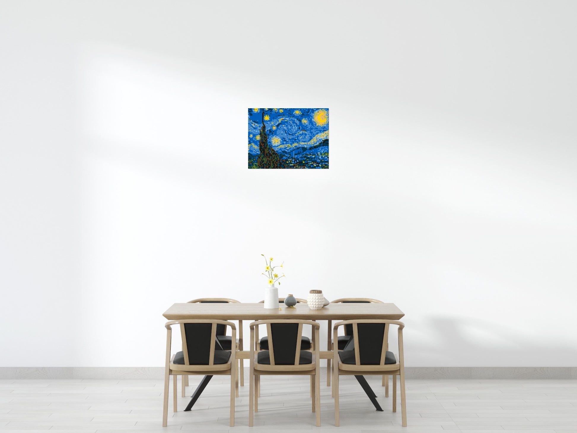 Starry Night by Vincent Van Gogh - Brick Art Mosaic Kit 4x3 scene