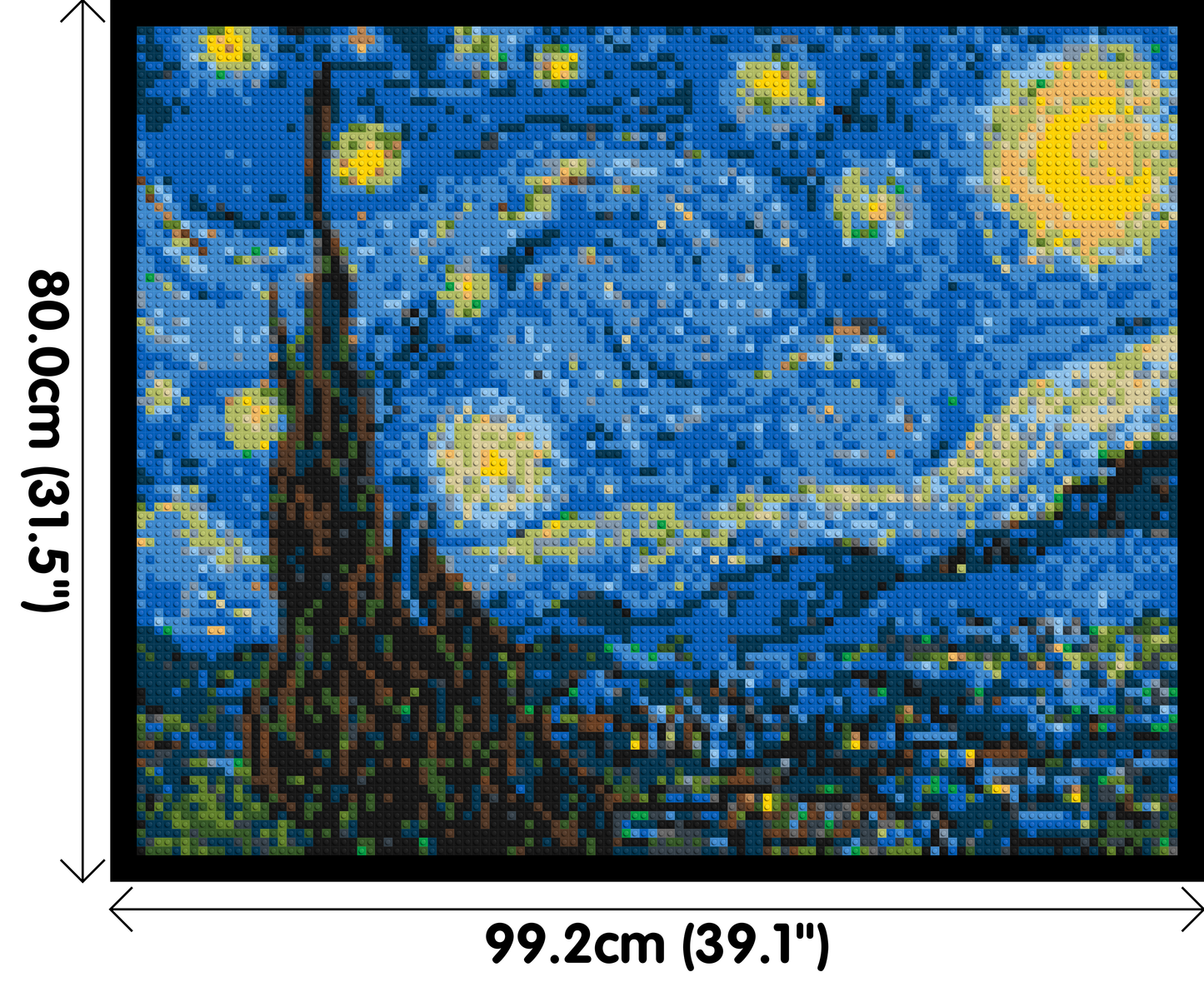 Starry Night by Vincent Van Gogh - Brick Art Mosaic Kit 5x4 large