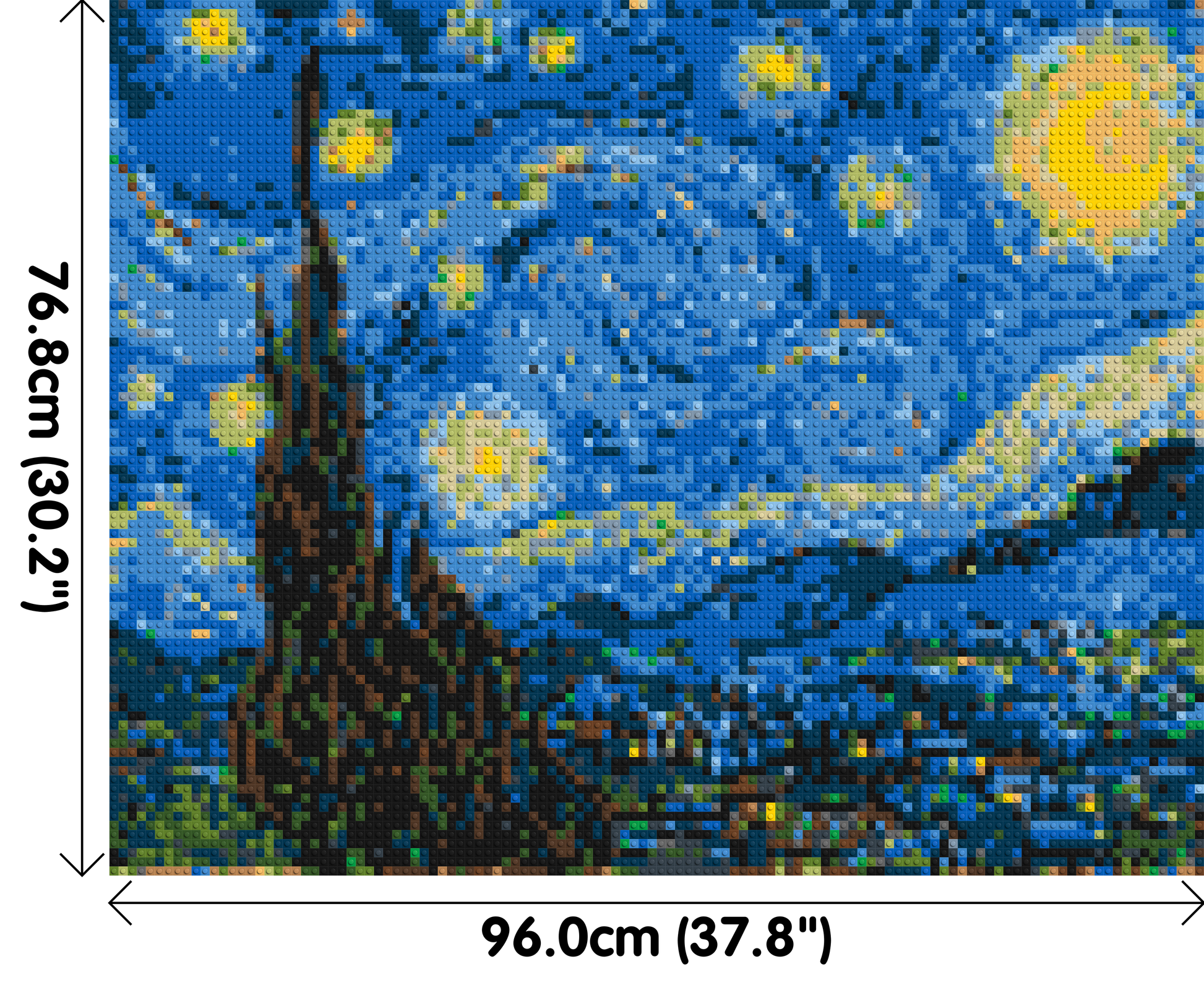 Starry Night by Vincent Van Gogh - Brick Art Mosaic Kit 5x4 dimensions