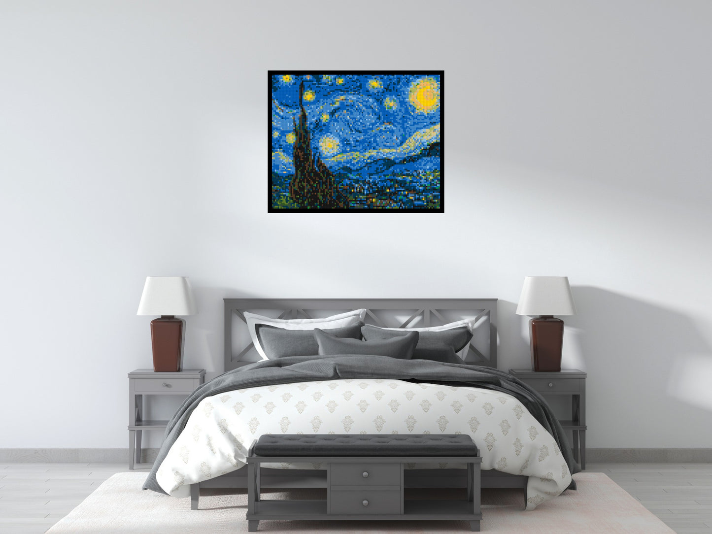 Starry Night by Vincent Van Gogh - Brick Art Mosaic Kit 5x4 large