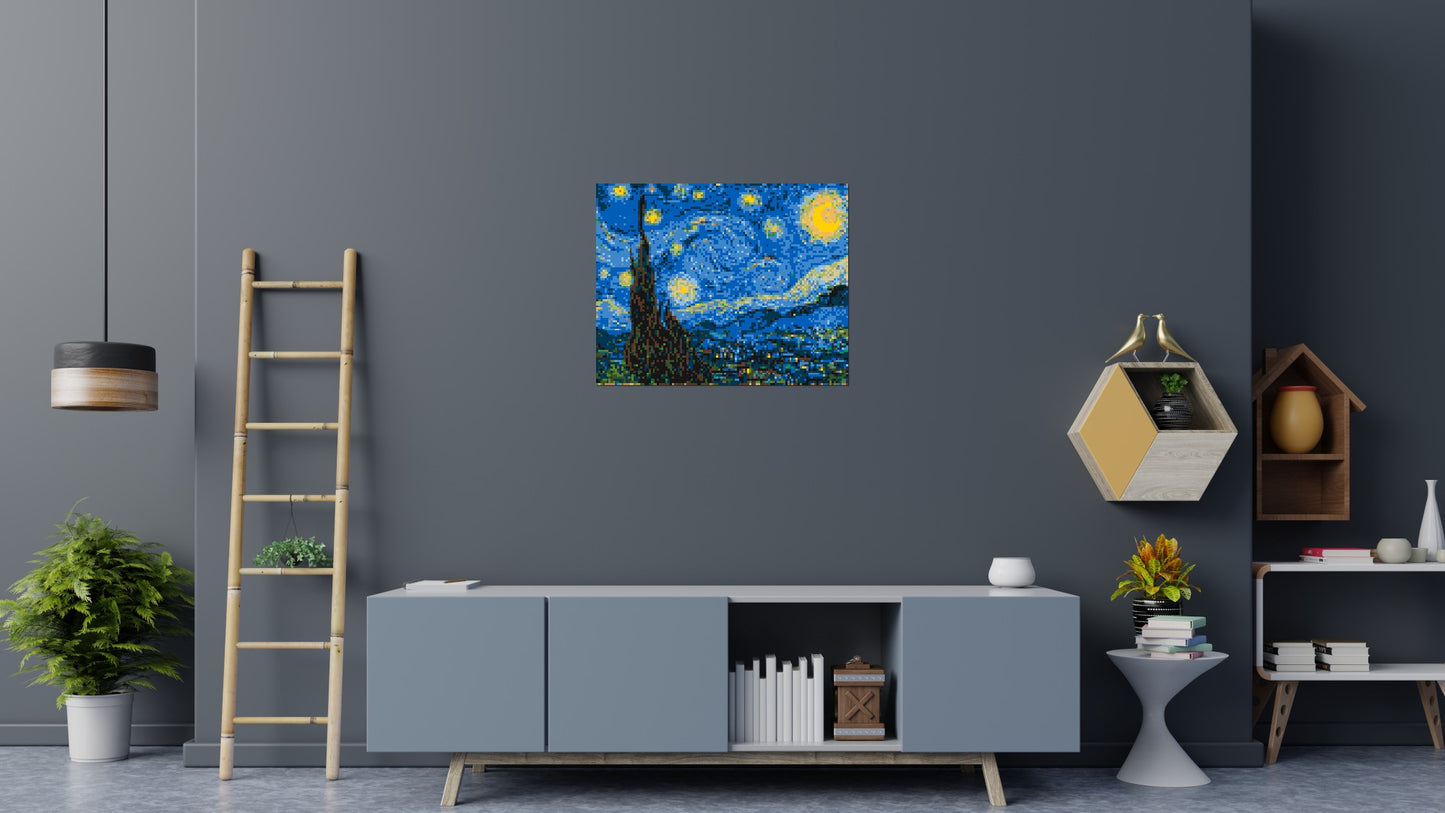 Starry Night by Vincent Van Gogh - Brick Art Mosaic Kit 5x4 large