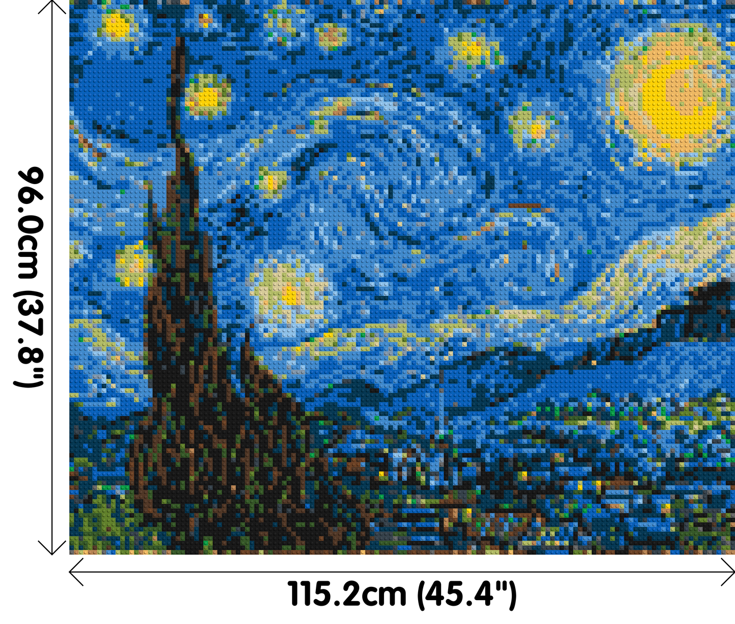 Starry Night by Vincent Van Gogh - Brick Art Mosaic Kit 6x5 large