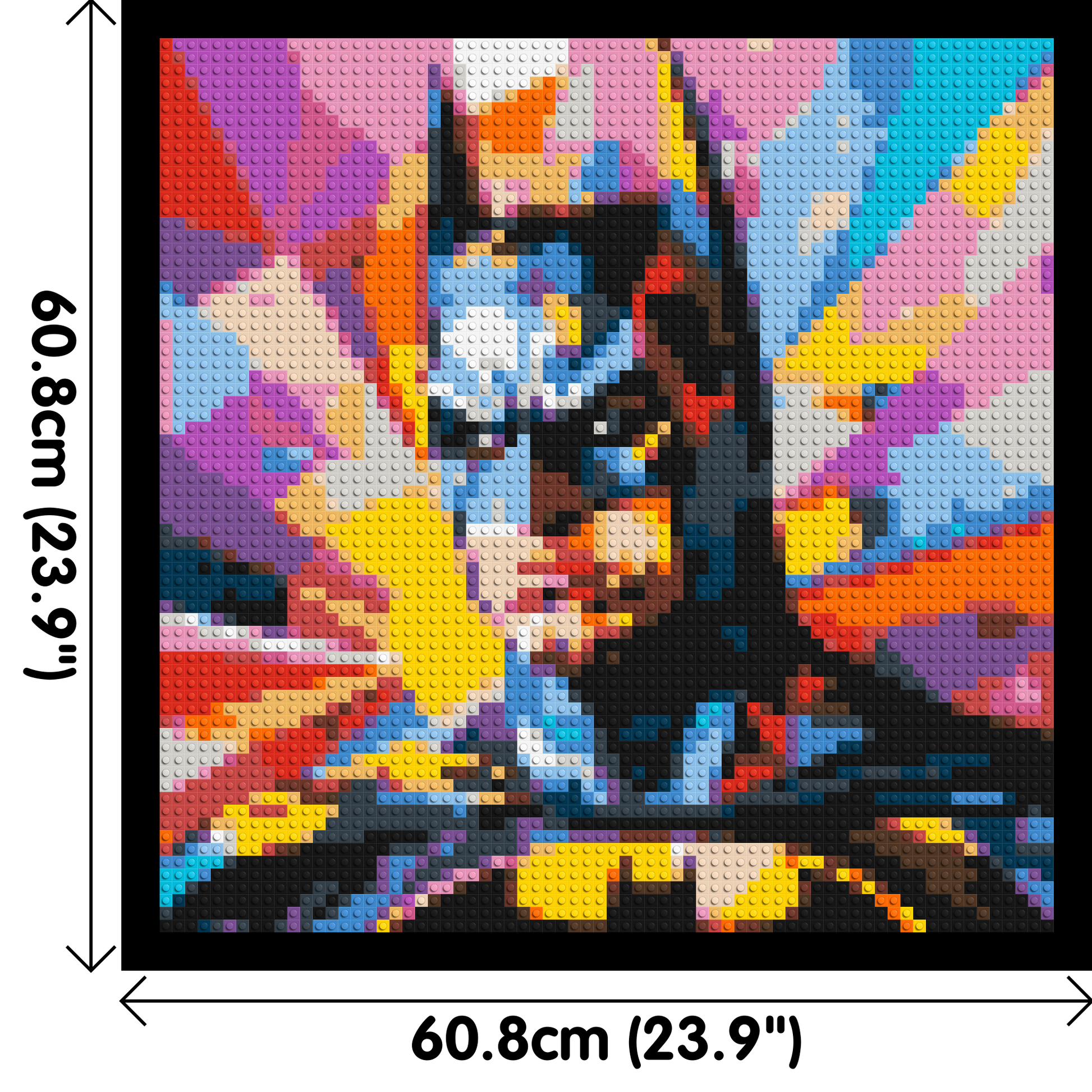 Batman - Brick Art Mosaic Kit 3x3 dimensions with frame