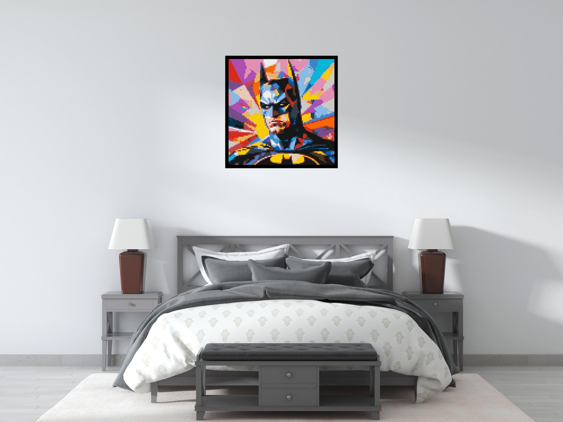 Batman - Brick Art Mosaic Kit 4x4 scene with frame