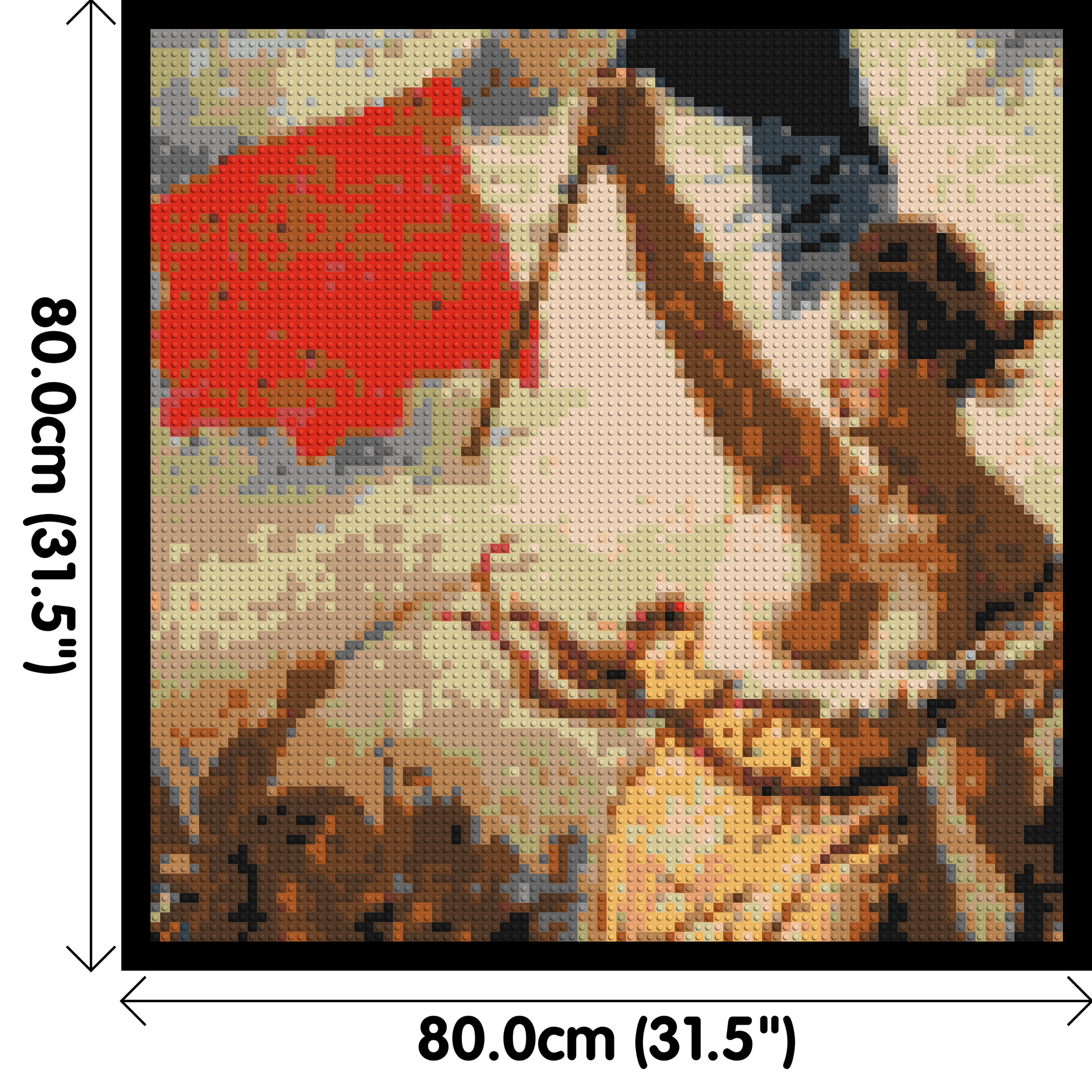 Detail of Liberty Leading The People by Eugène Delacroix  - Brick Art Mosaic Kit 4x4 dimensions with frame