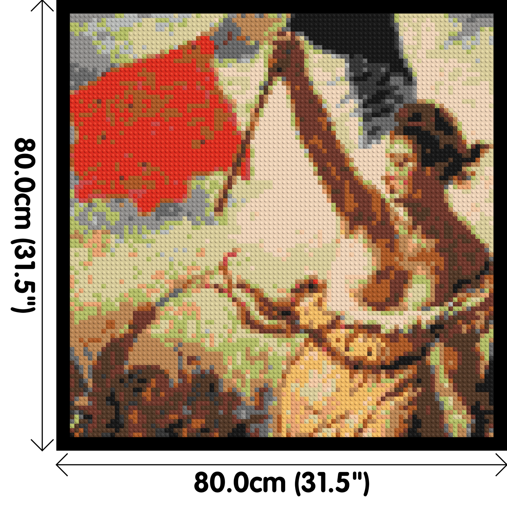 Detail of Liberty Leading The People by Eugène Delacroix  - Brick Art Mosaic Kit 4x4 dimensions with frame