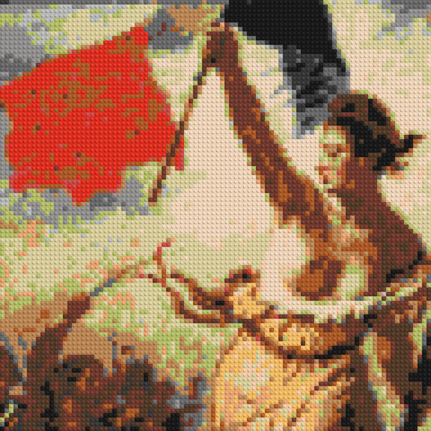 Detail of Liberty Leading The People by Eugène Delacroix  - Brick Art Mosaic Kit 4x4 large
