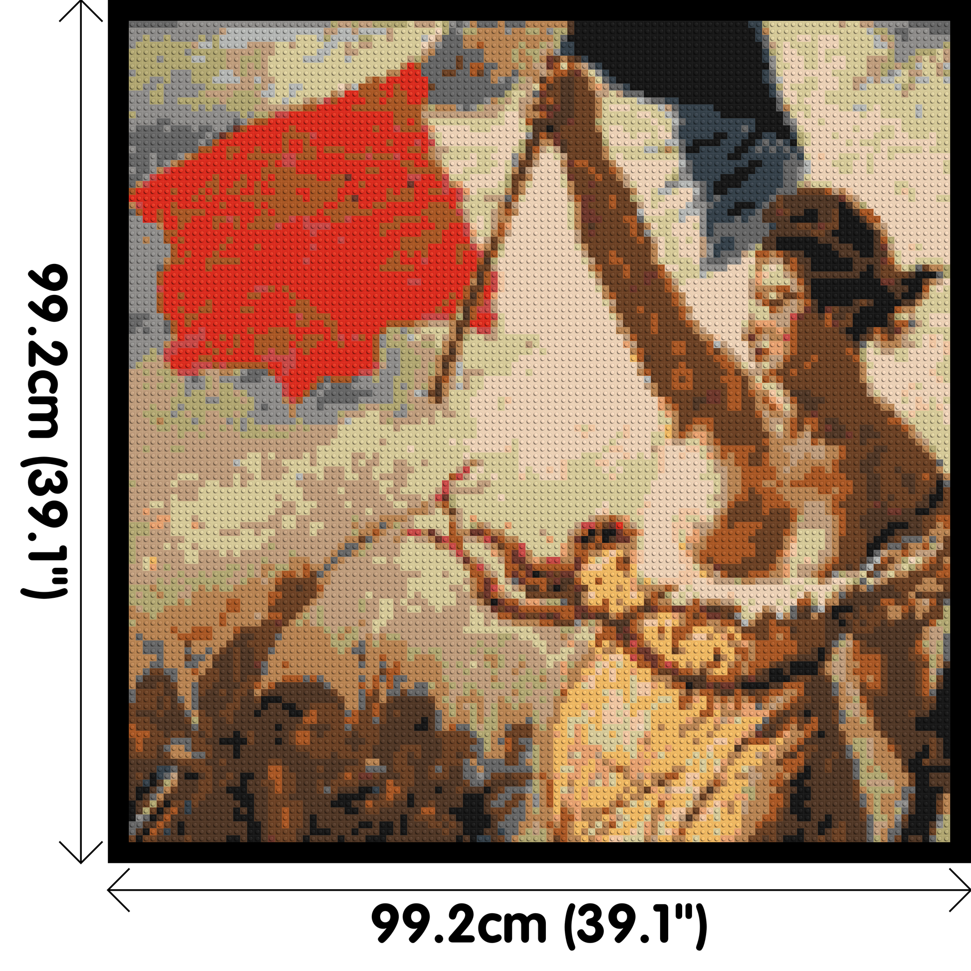 Detail of Liberty Leading The People by Eugène Delacroix  - Brick Art Mosaic Kit 5x5 dimensions with frame