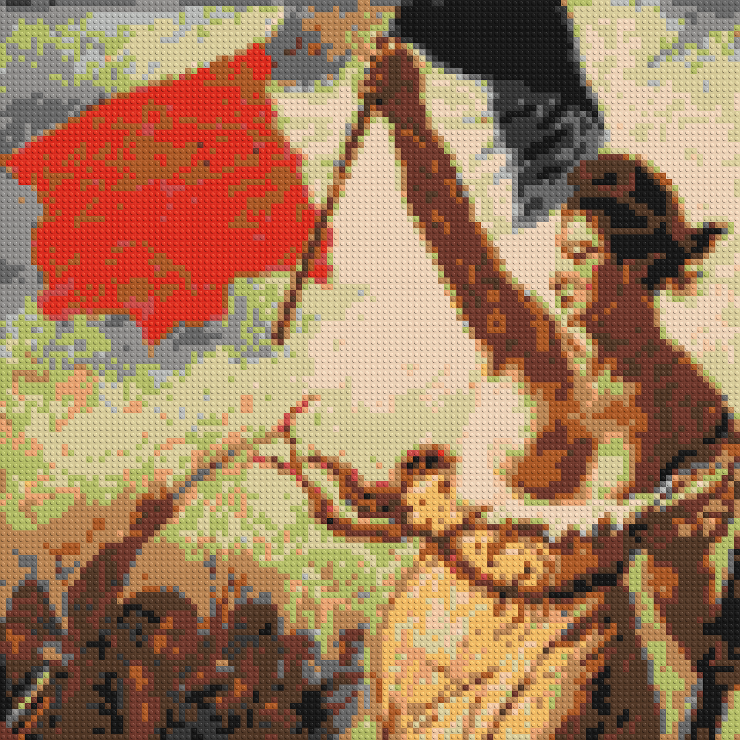 Detail of Liberty Leading The People by Eugène Delacroix  - Brick Art Mosaic Kit 5x5 large