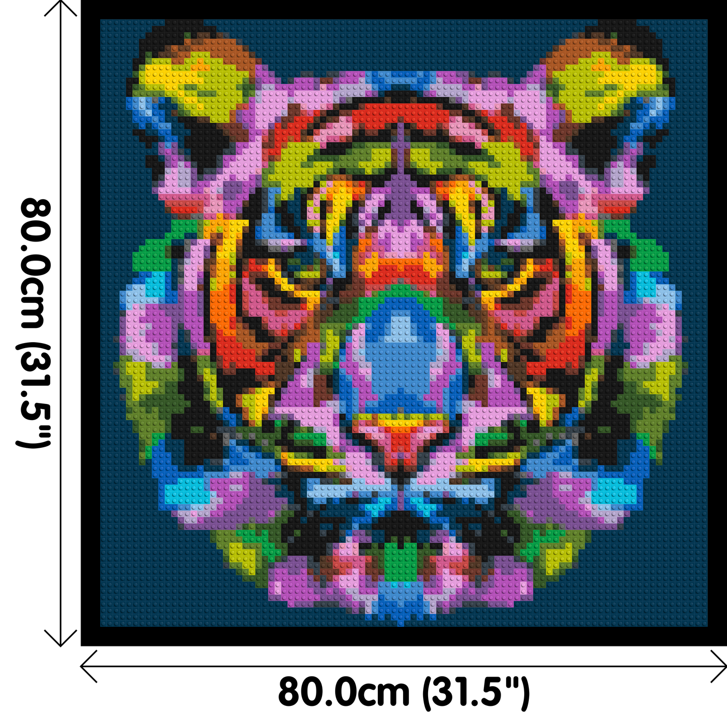 Tiger Colourful Pop Art - Brick Art Mosaic Kit 4x4 large