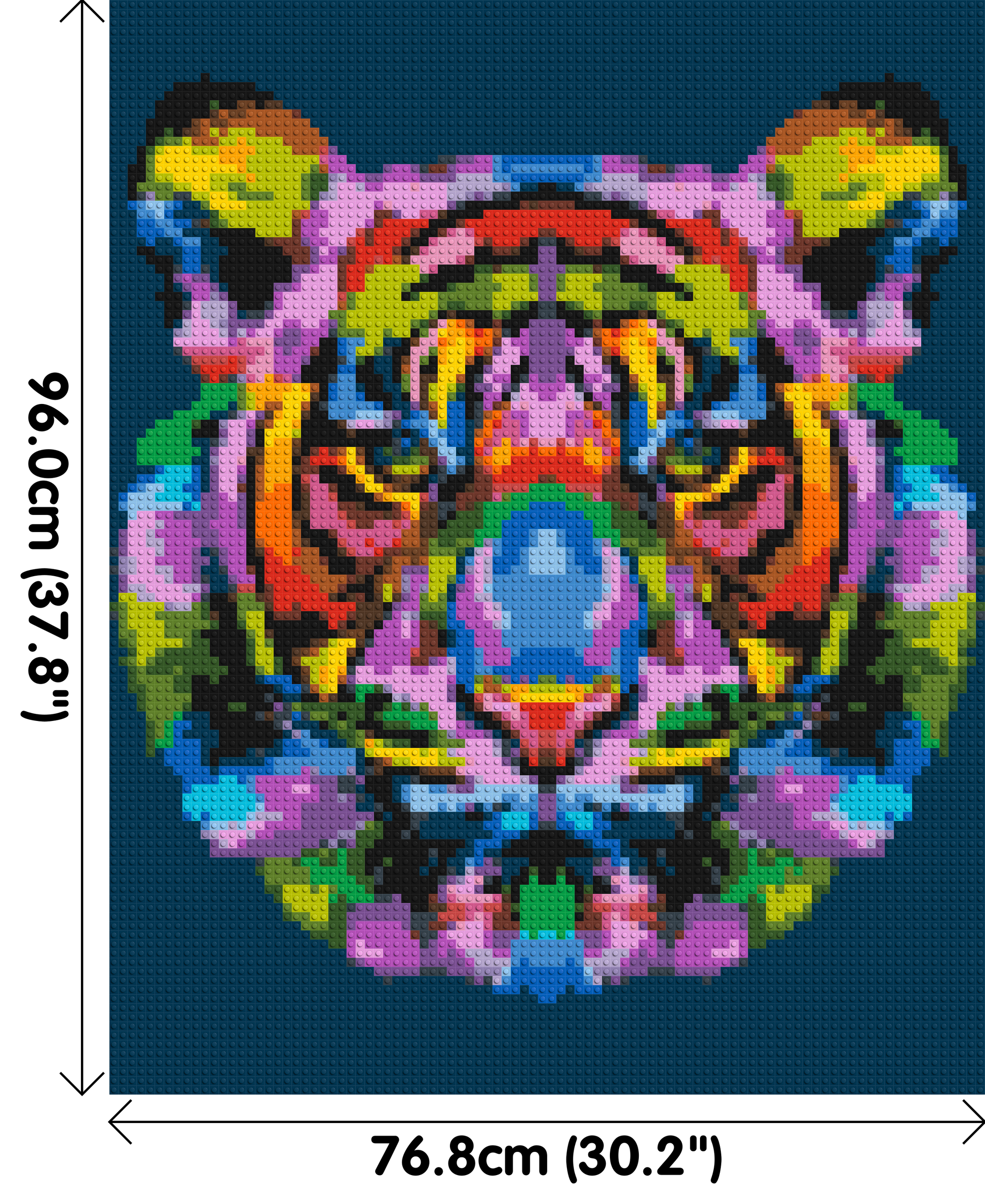 Tiger Colourful Pop Art - Brick Art Mosaic Kit 4x5 dimensions