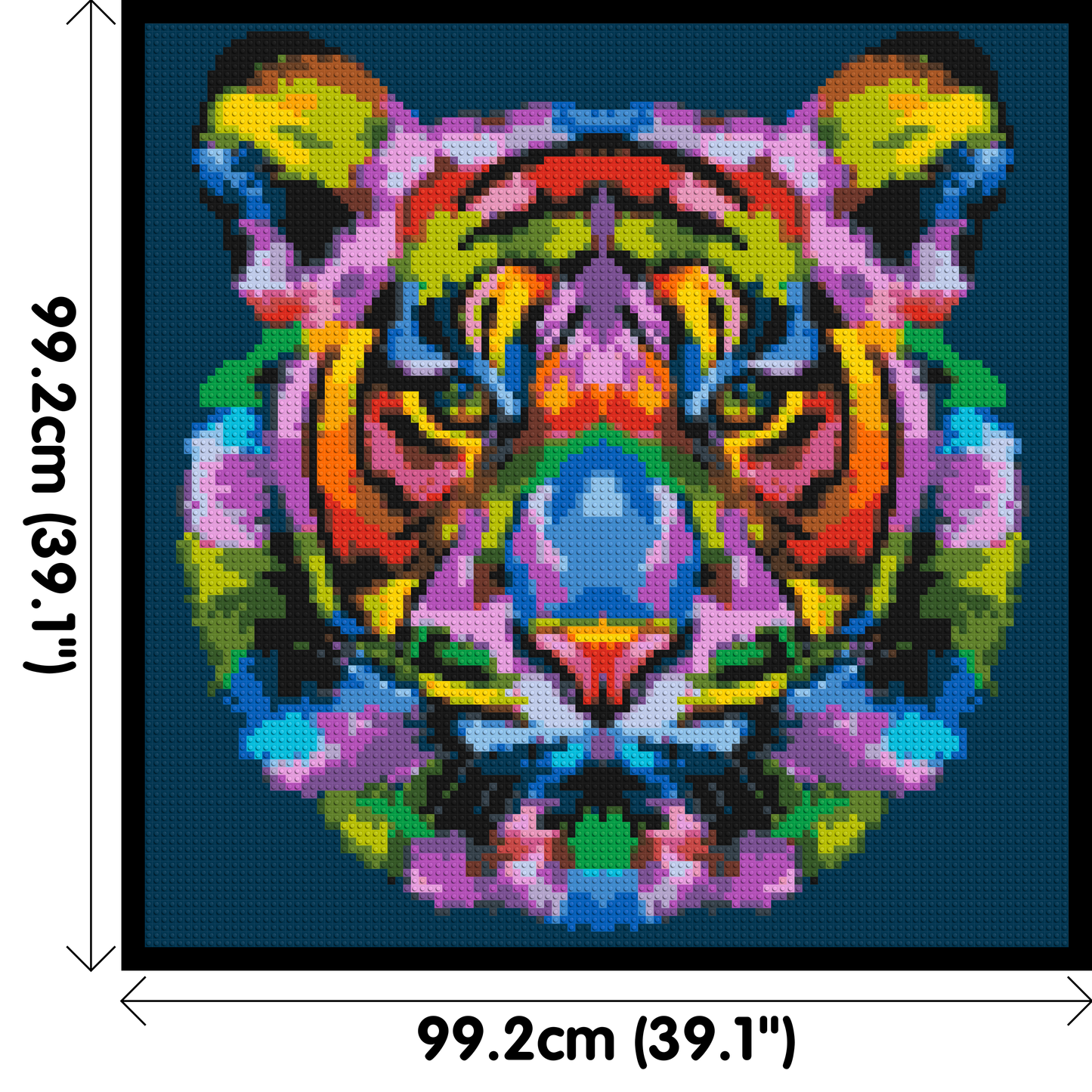 Tiger Colourful Pop Art - Brick Art Mosaic Kit 5x5 large