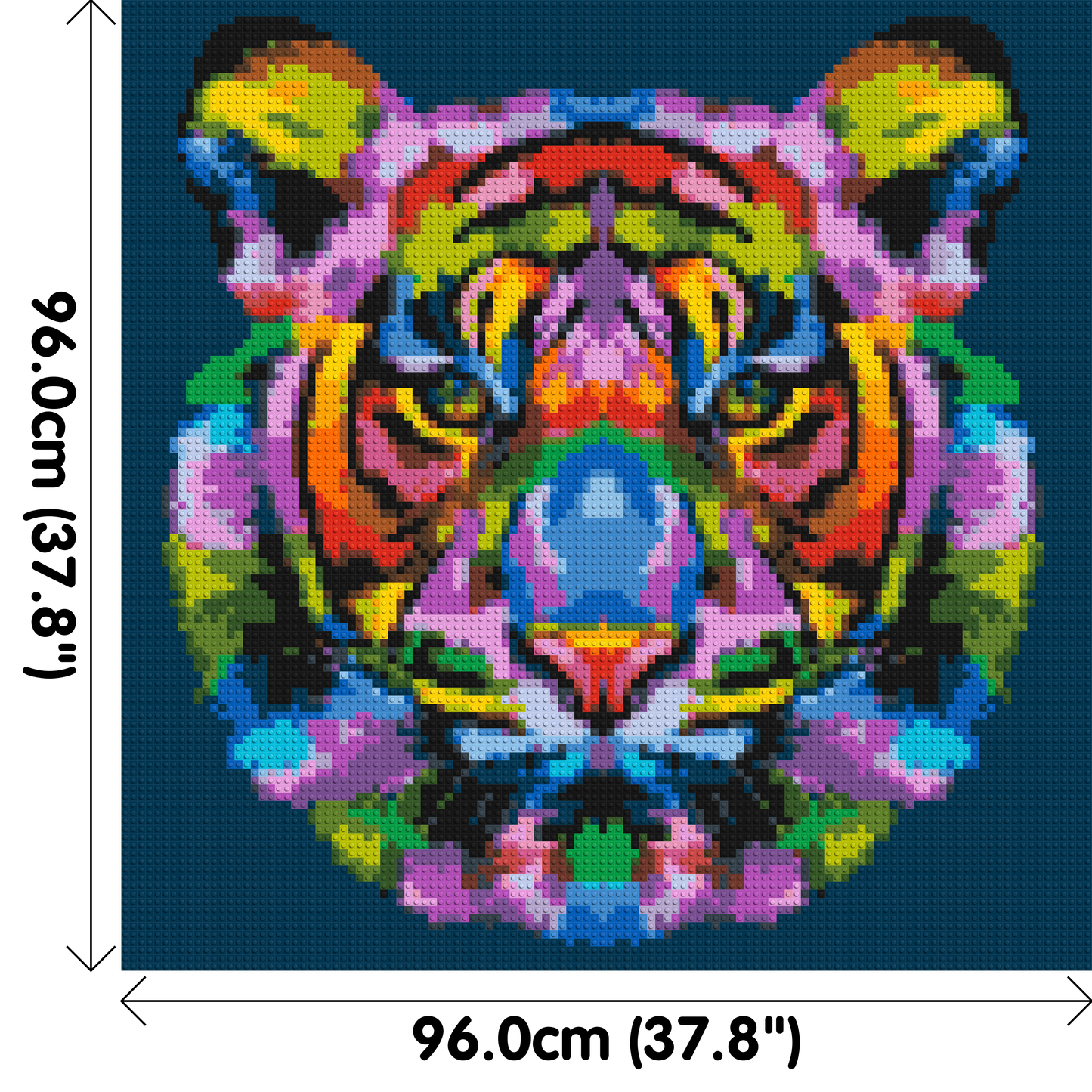 Tiger Colourful Pop Art - Brick Art Mosaic Kit 5x5 large