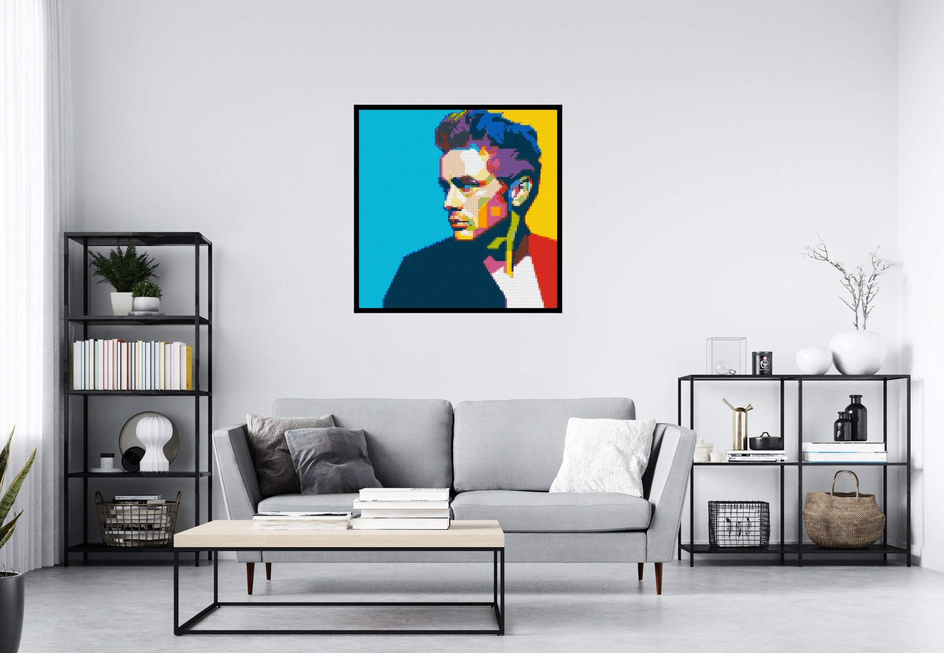 James Dean - Brick Art Mosaic Kit 5x5 scene with frame