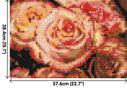 Pink Roses - Brick Art Mosaic Kit 3x2 large