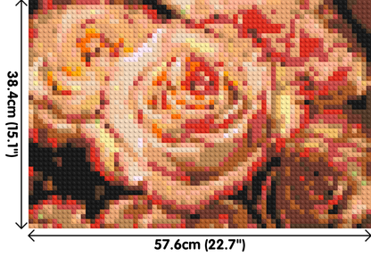Pink Roses - Brick Art Mosaic Kit 3x2 large