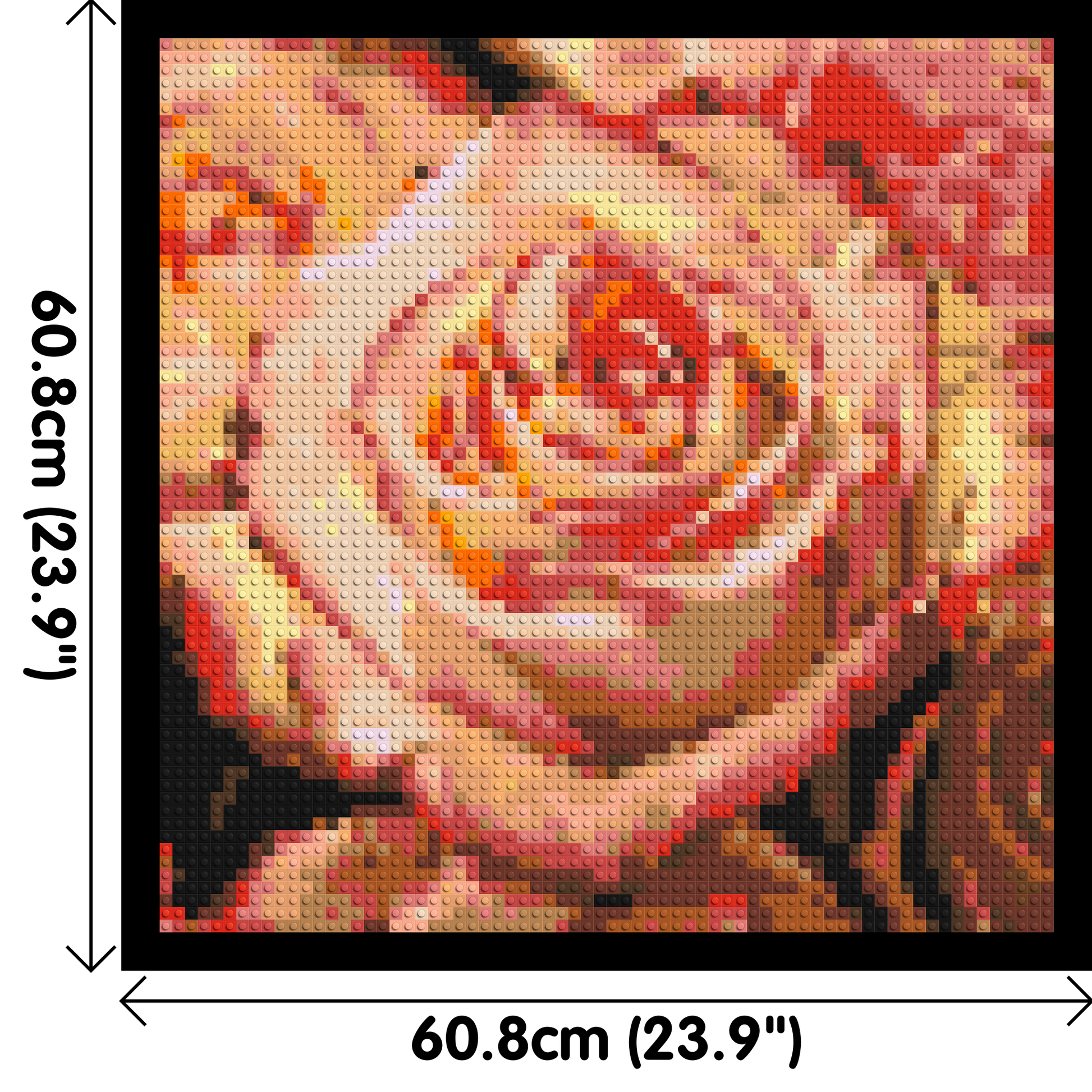 Pink Roses - Brick Art Mosaic Kit 3x3 dimensions with frame