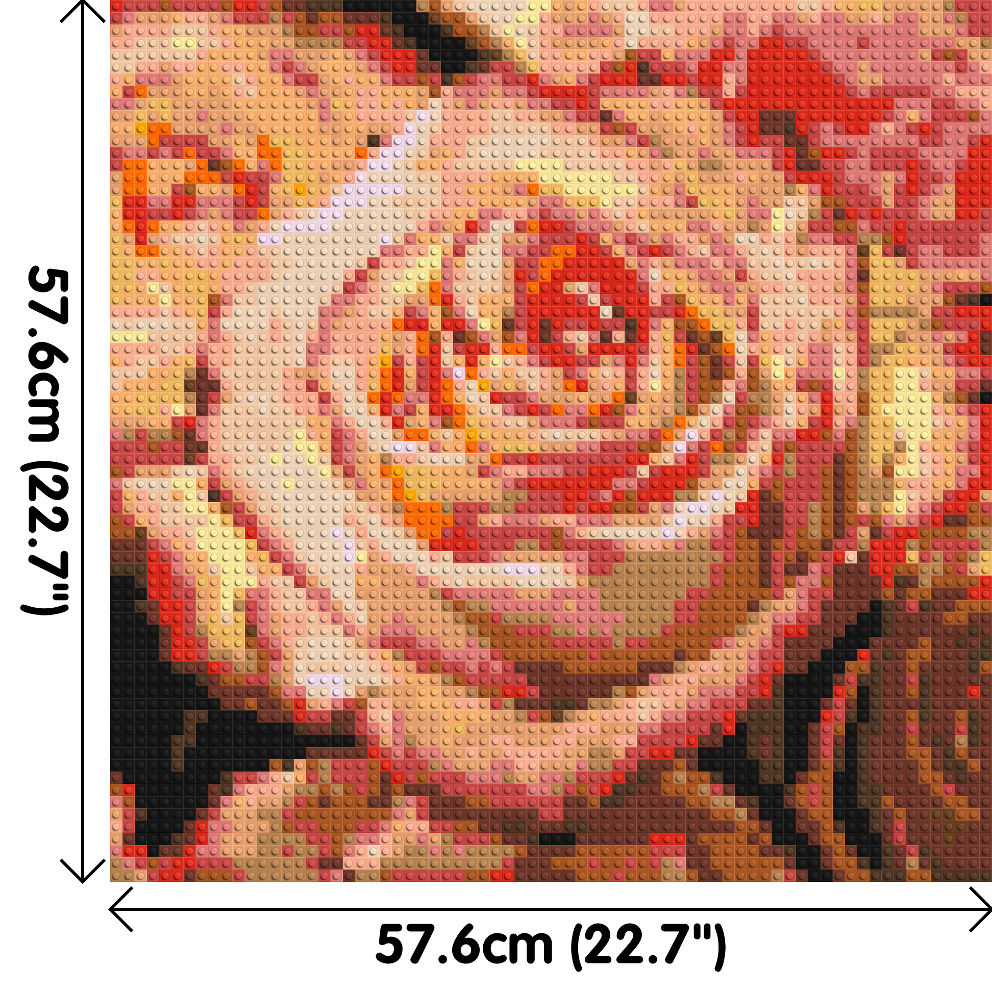 Pink Roses - Brick Art Mosaic Kit 3x3 dimensions