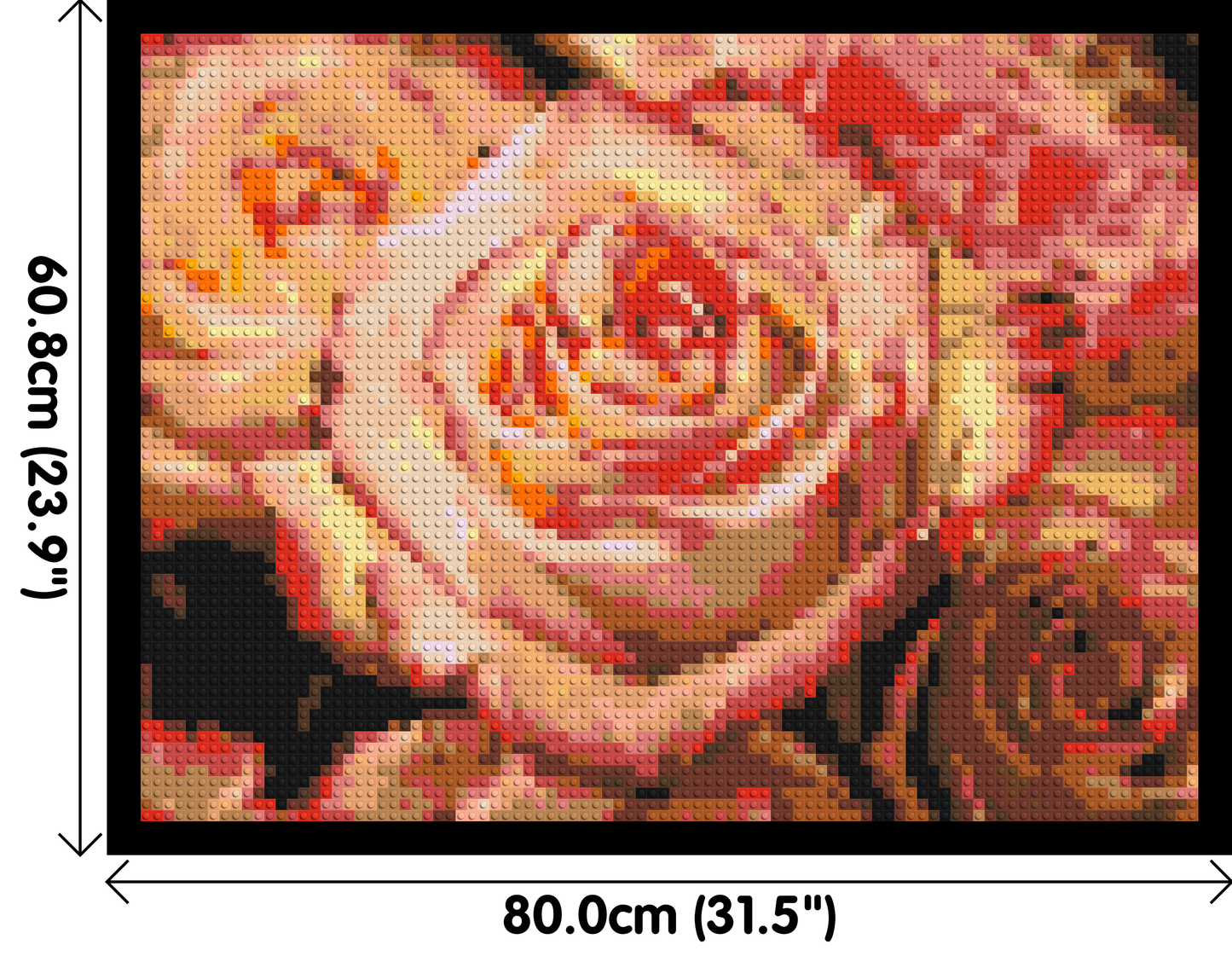 Pink Roses - Brick Art Mosaic Kit 4x3 large