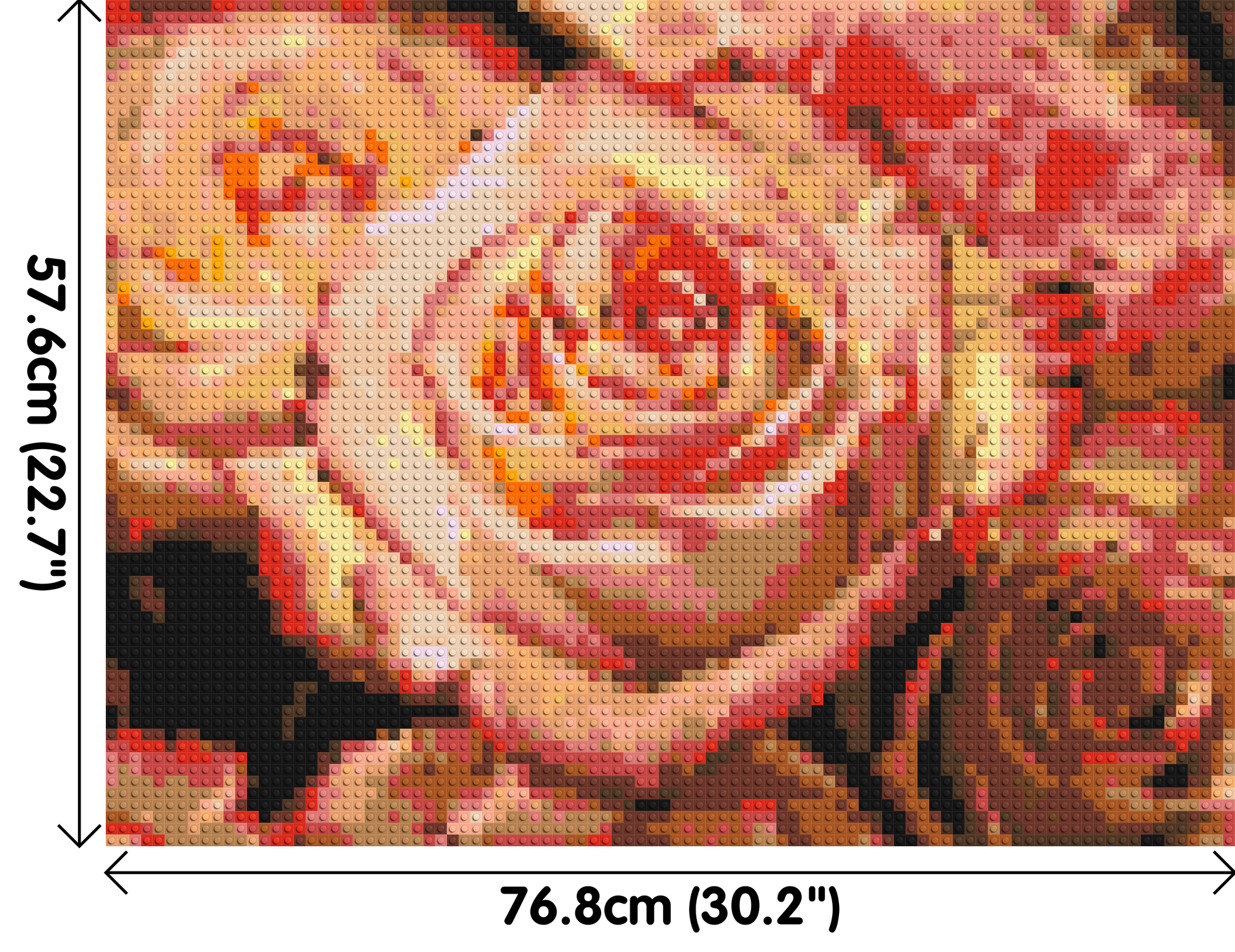 Pink Roses - Brick Art Mosaic Kit 4x3 dimensions