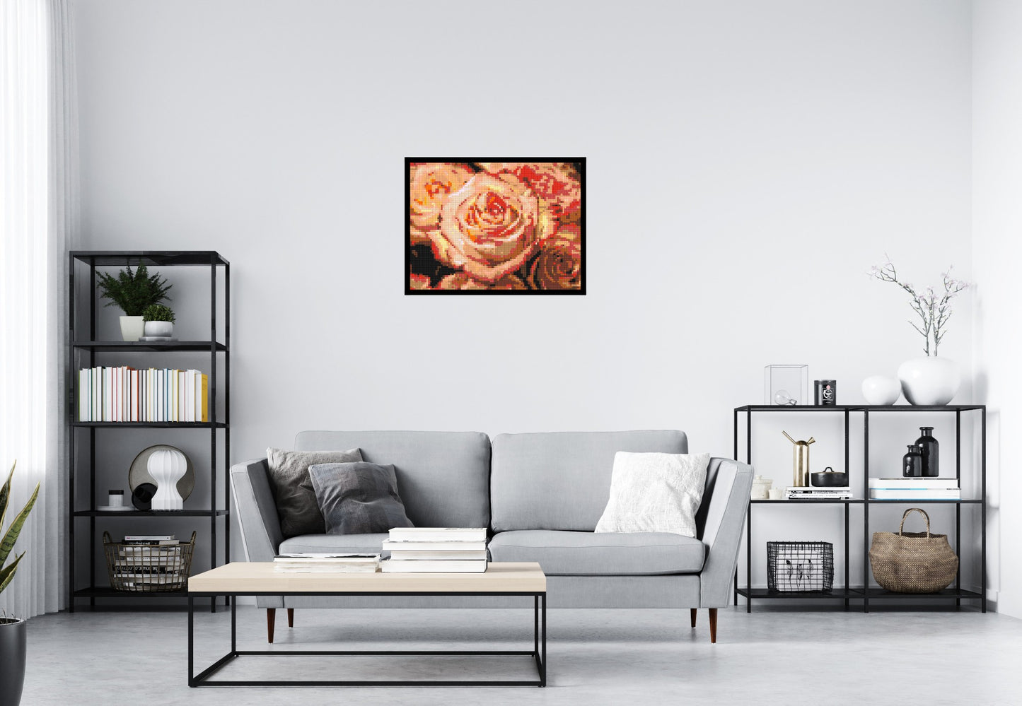 Pink Roses - Brick Art Mosaic Kit 4x3 large