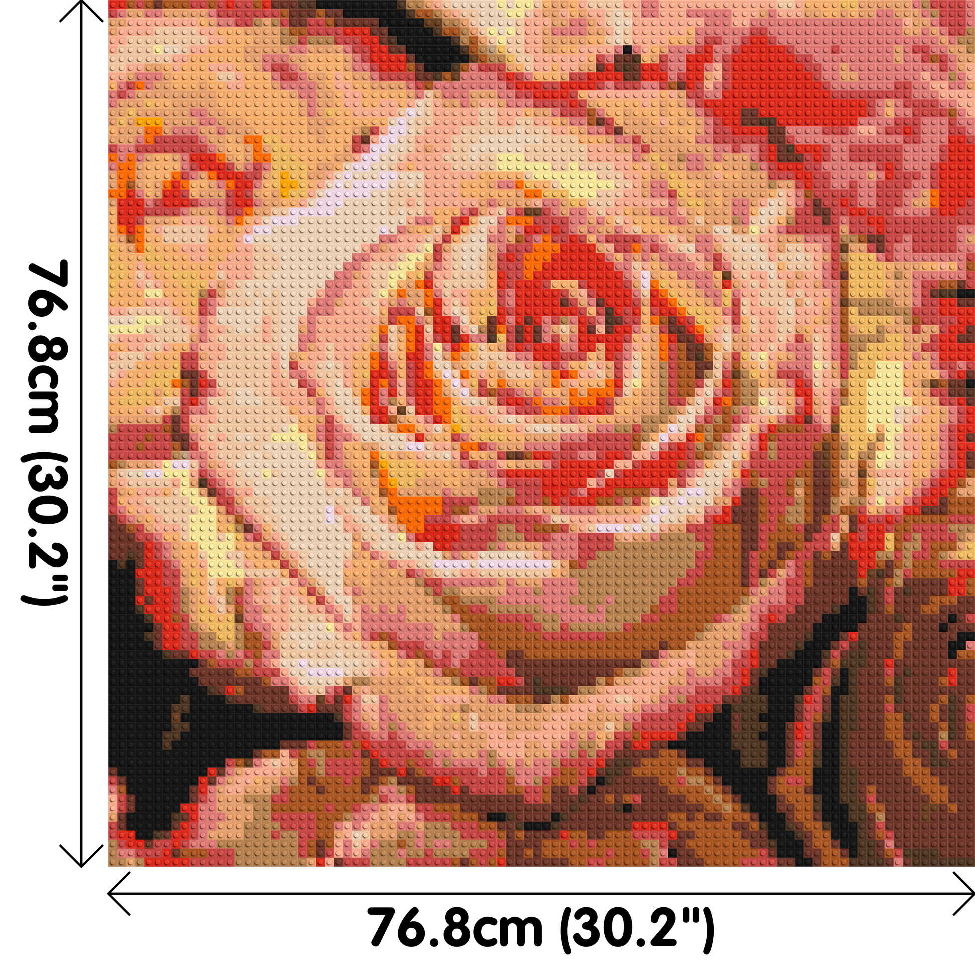 Pink Roses - Brick Art Mosaic Kit 4x4 dimensions