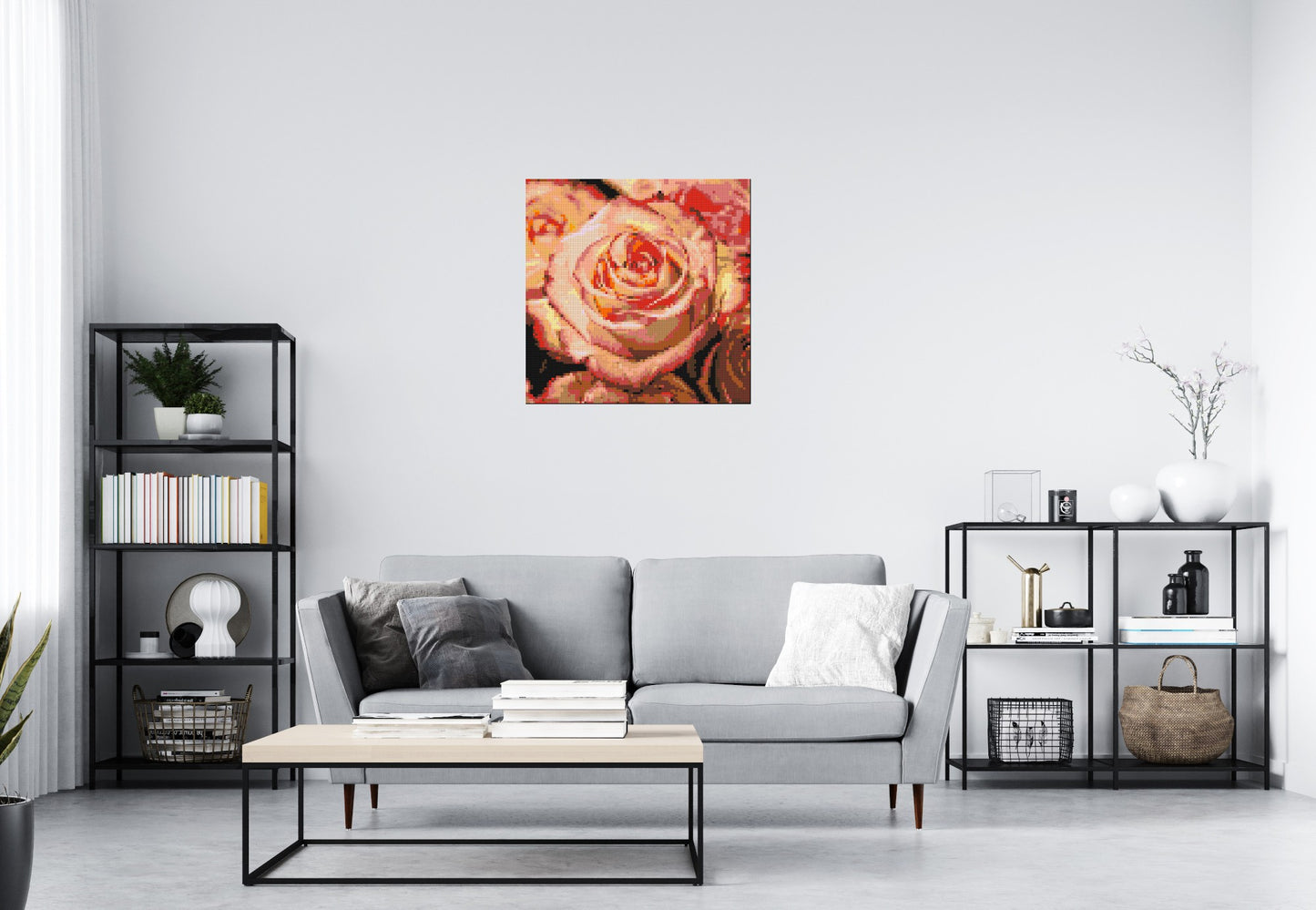 Pink Roses - Brick Art Mosaic Kit 4x4 large