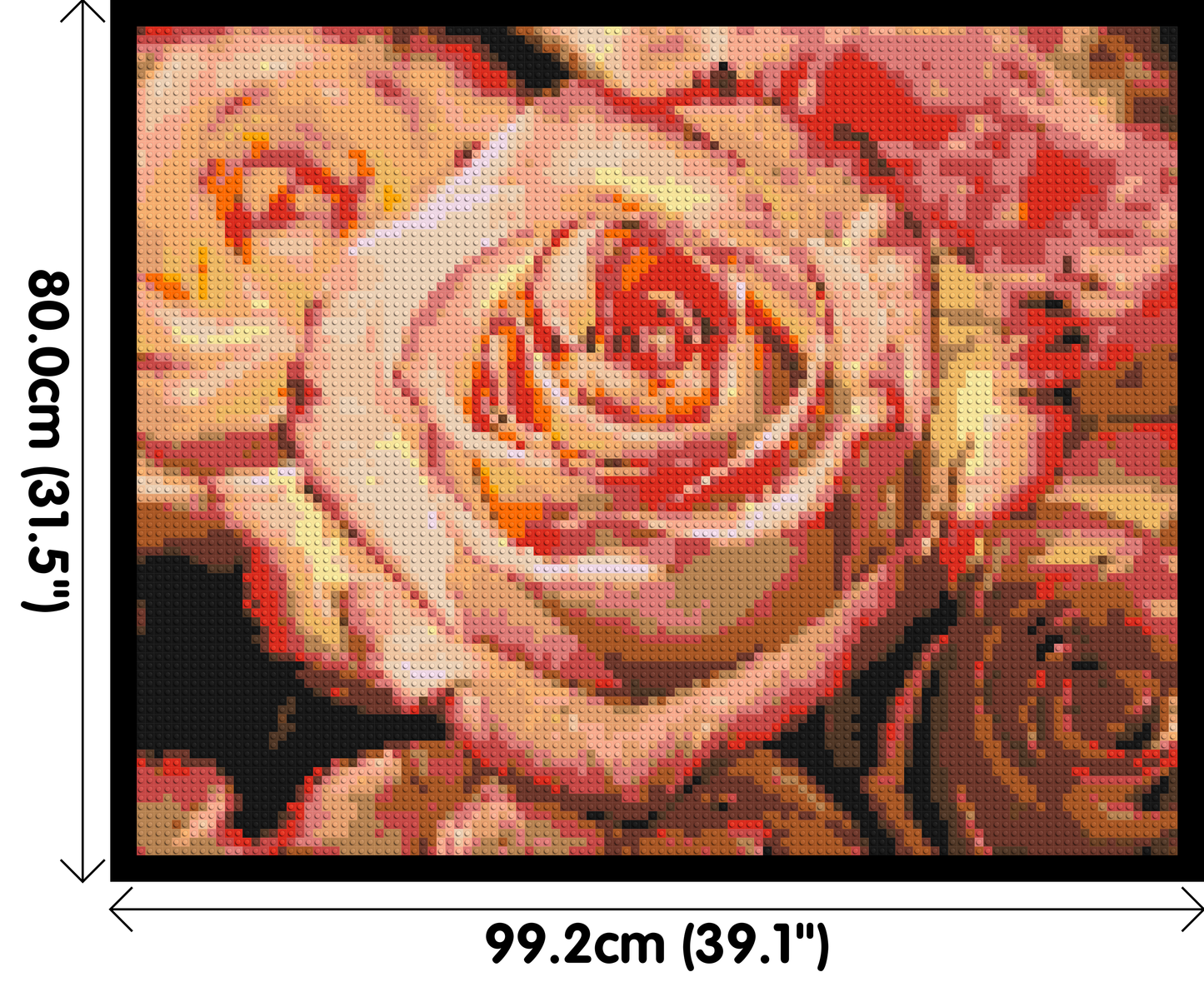 Pink Roses - Brick Art Mosaic Kit 5x4 large