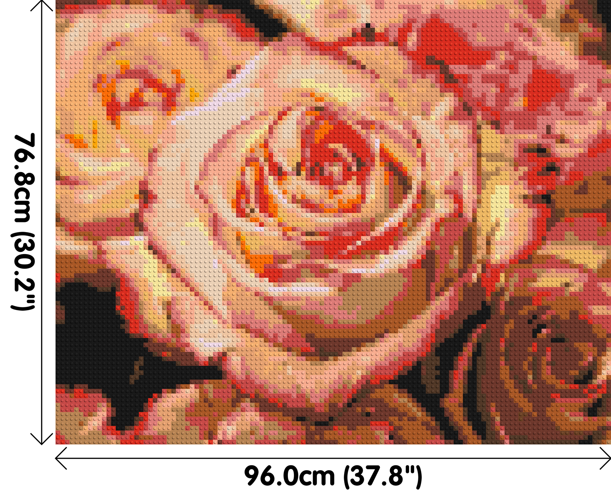 Pink Roses - Brick Art Mosaic Kit 5x4 dimensions