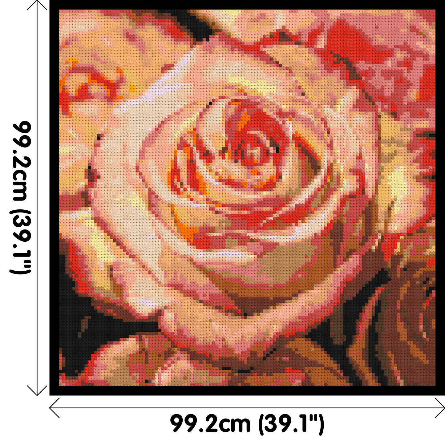 Pink Roses - Brick Art Mosaic Kit 5x5 large