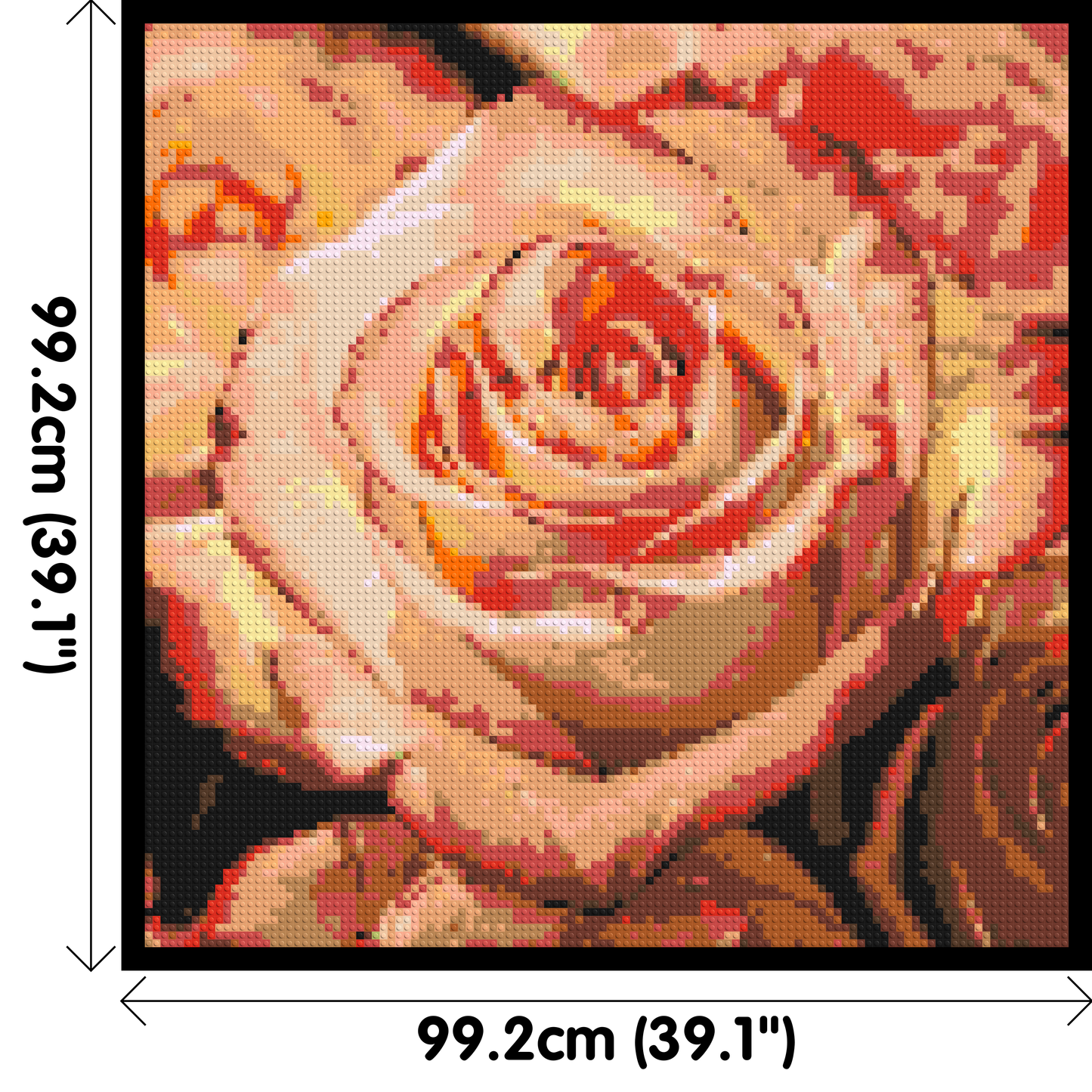 Pink Roses - Brick Art Mosaic Kit 5x5 large