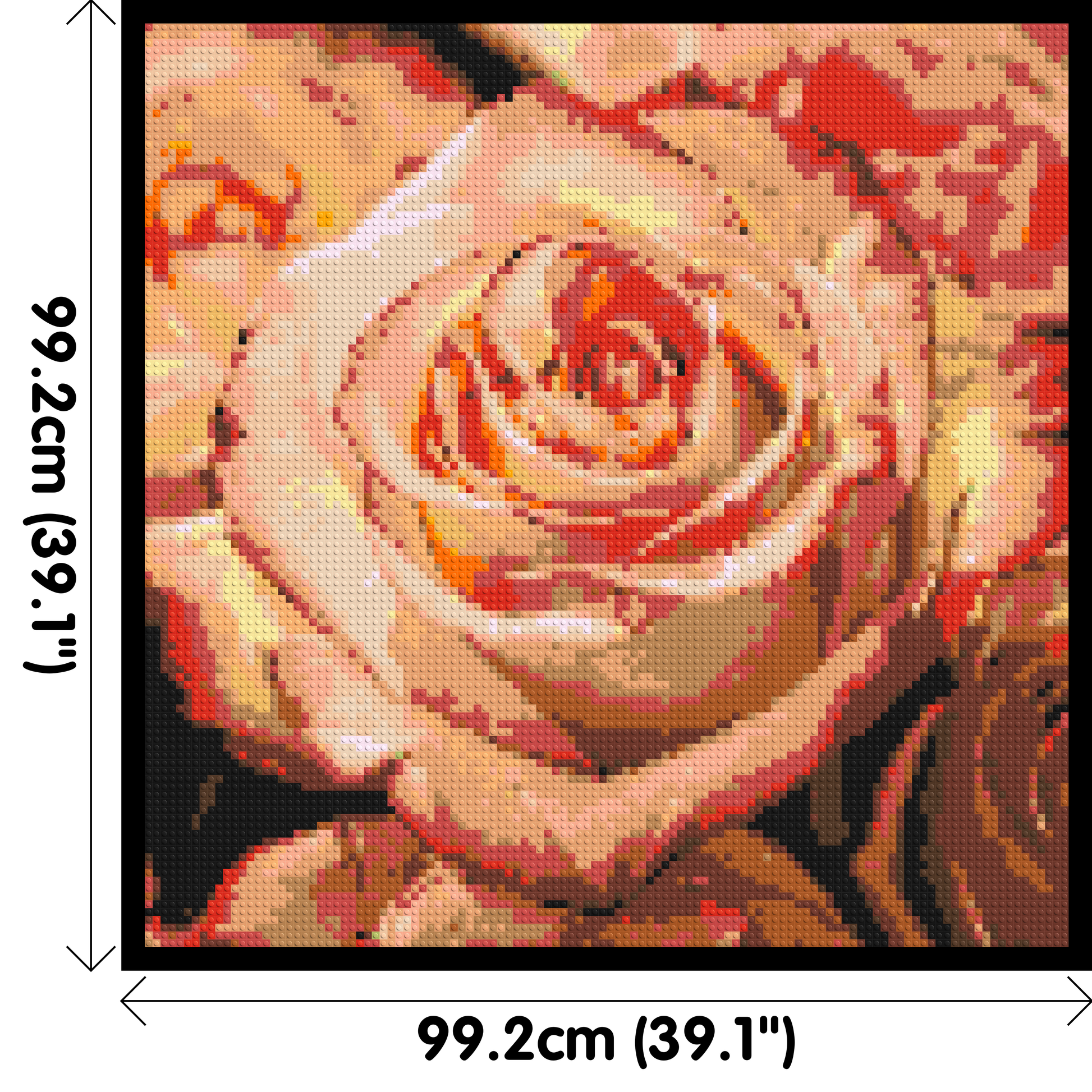 Pink Roses - Brick Art Mosaic Kit 5x5 dimensions with frame
