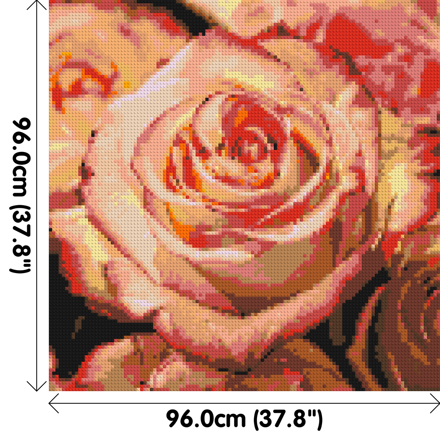 Pink Roses - Brick Art Mosaic Kit 5x5 large