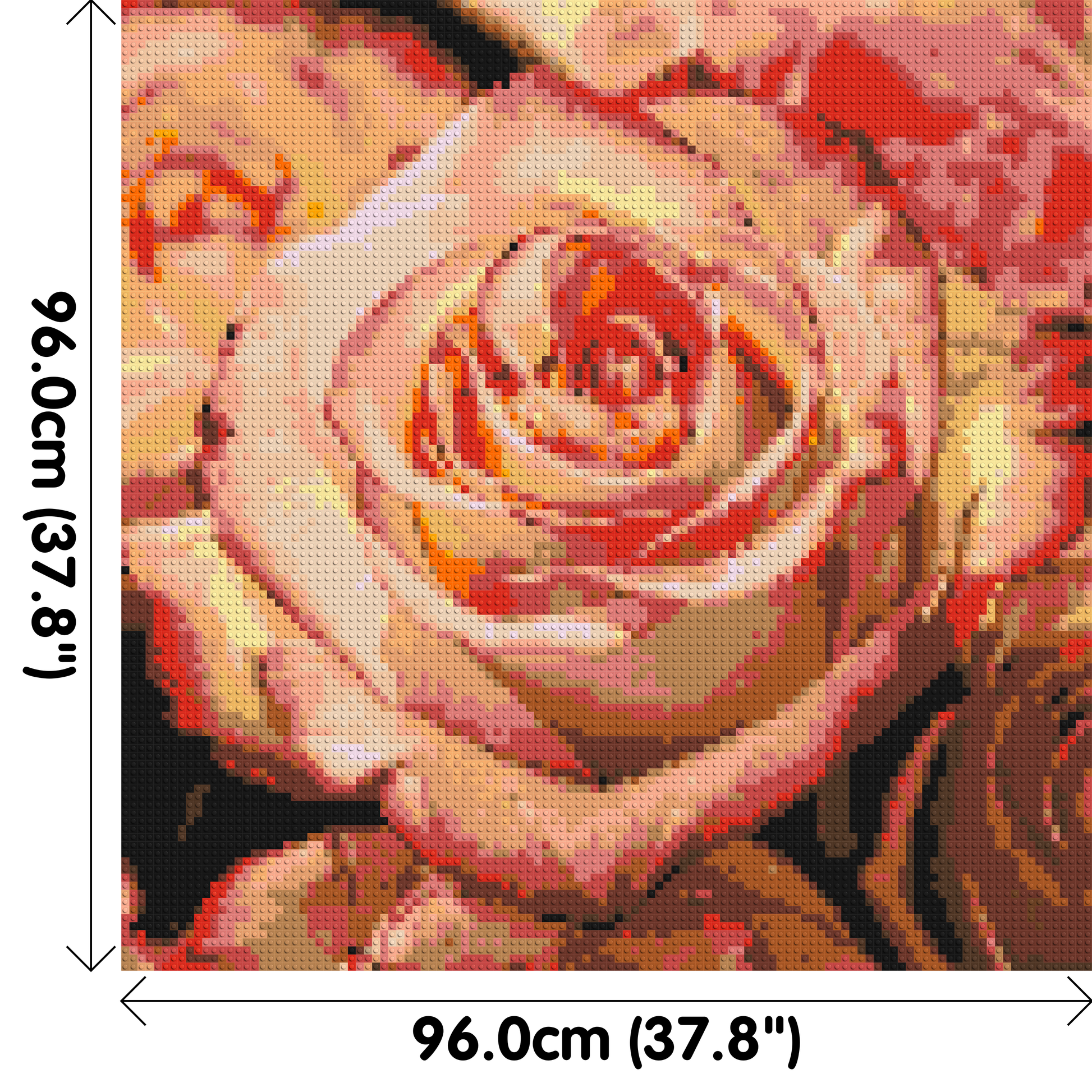 Pink Roses - Brick Art Mosaic Kit 5x5 dimensions