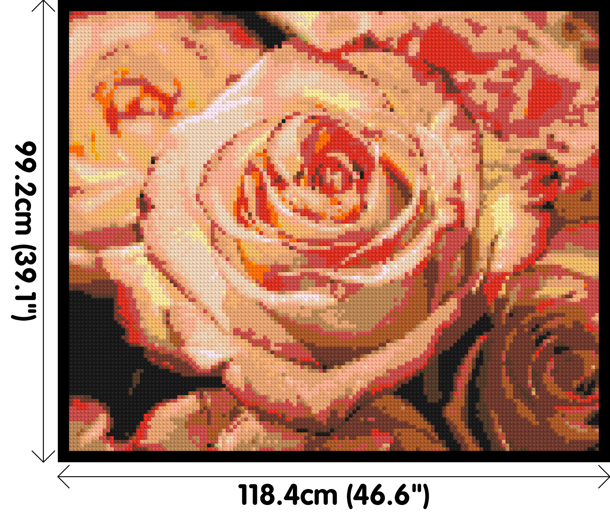Pink Roses - Brick Art Mosaic Kit 6x5 dimensions with frame