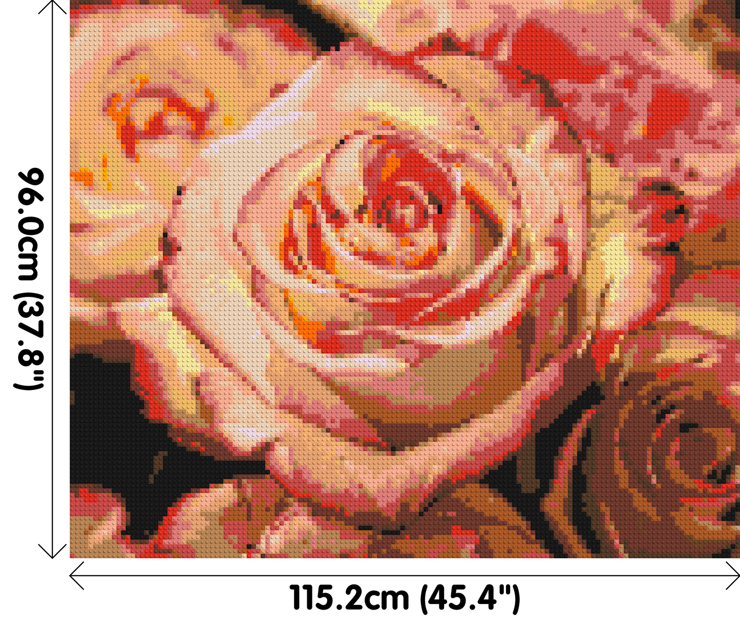 Pink Roses - Brick Art Mosaic Kit 6x5 large