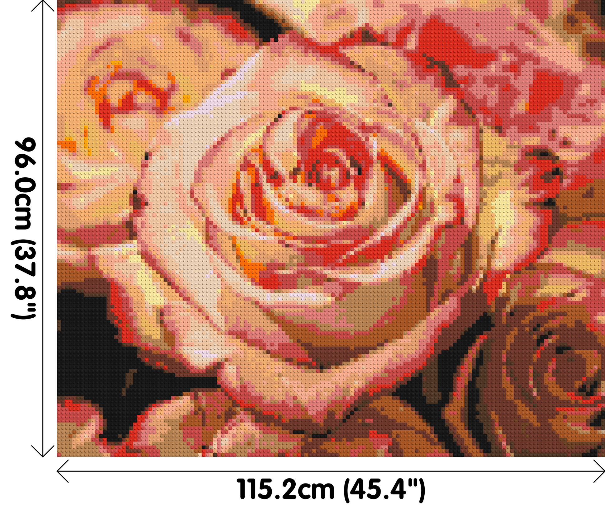 Pink Roses - Brick Art Mosaic Kit 6x5 dimensions