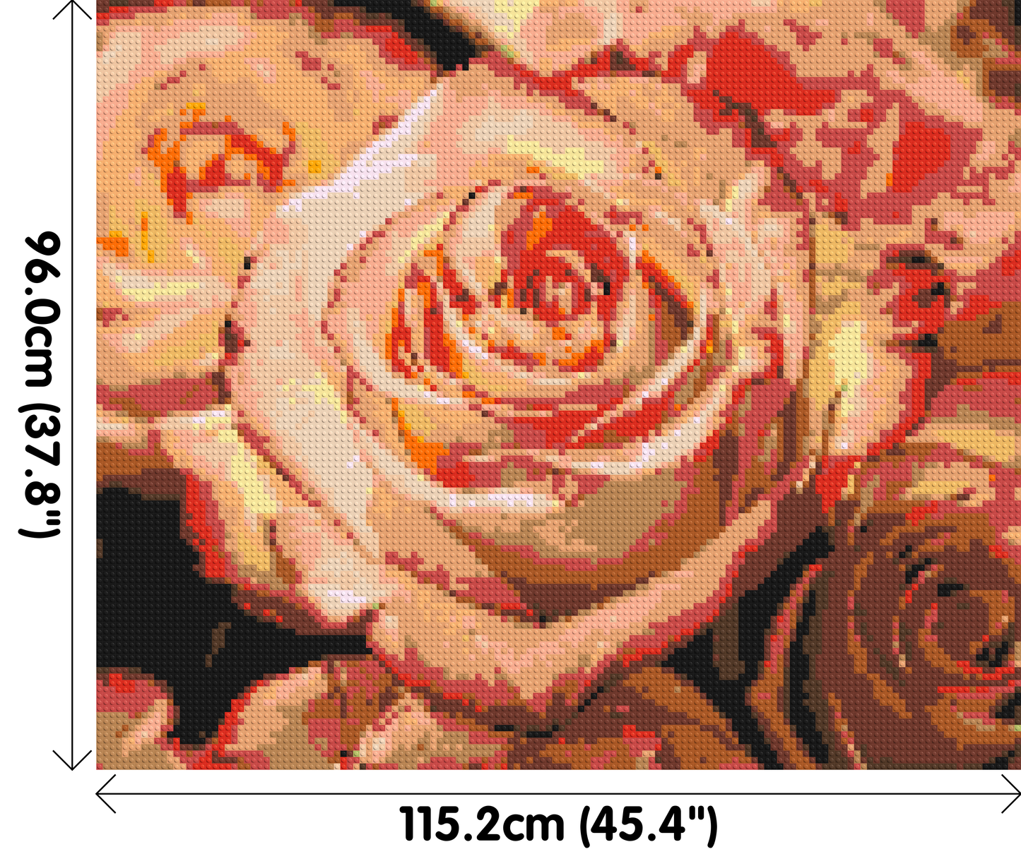 Pink Roses - Brick Art Mosaic Kit 6x5 large