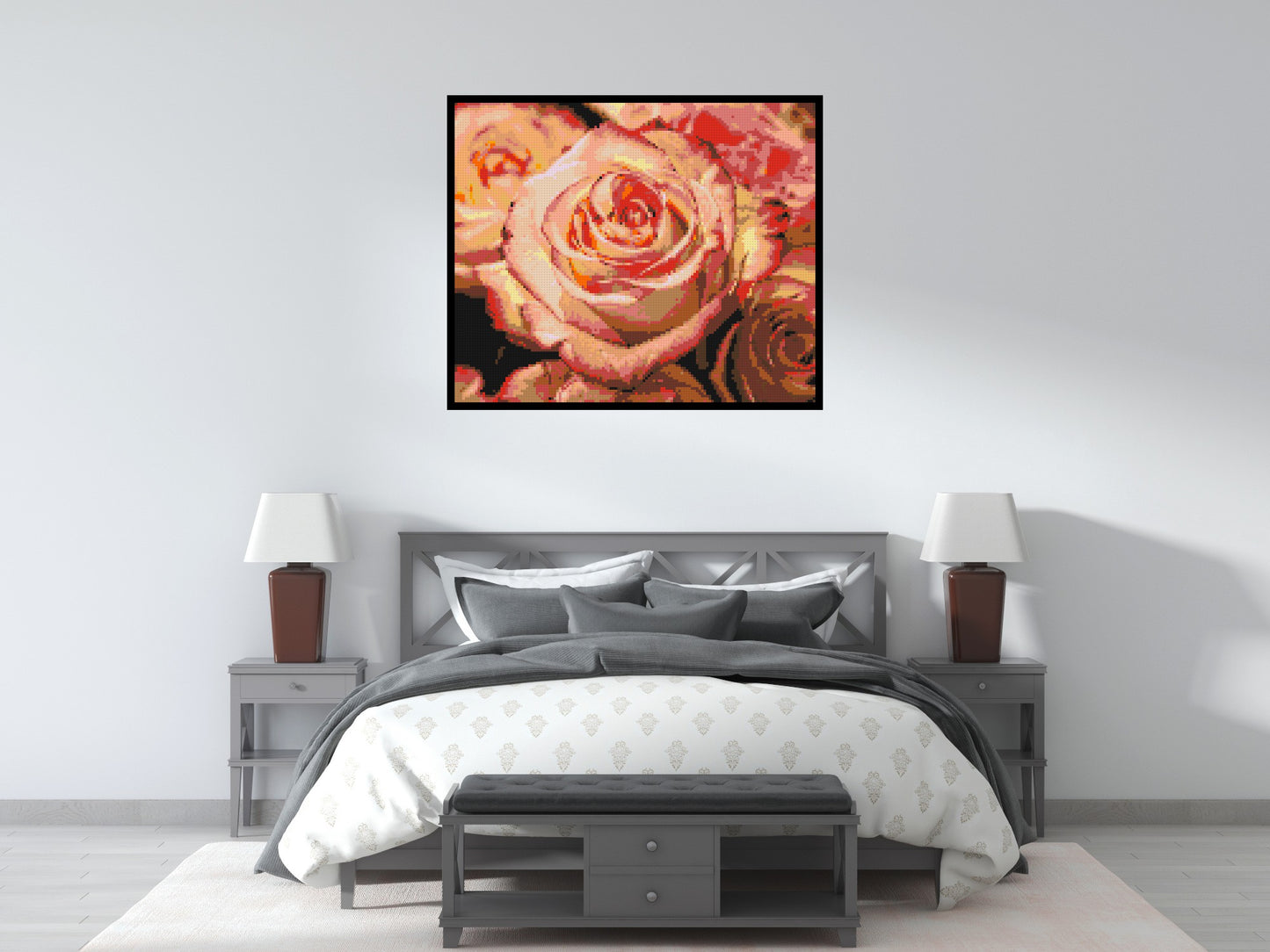 Pink Roses - Brick Art Mosaic Kit 6x5 large