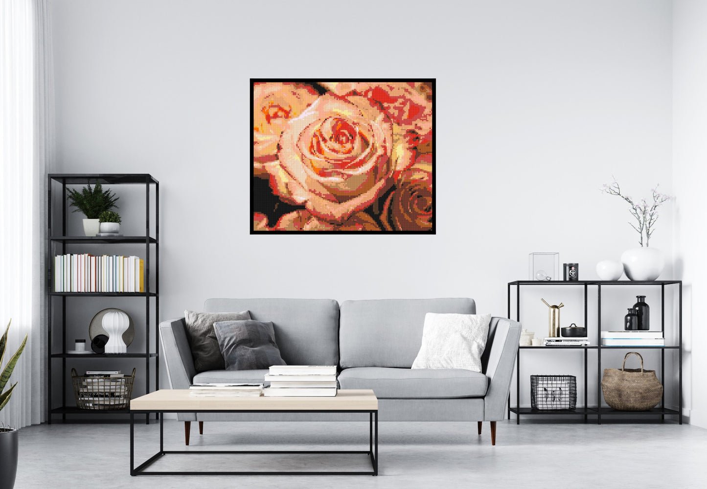 Pink Roses - Brick Art Mosaic Kit 6x5 large