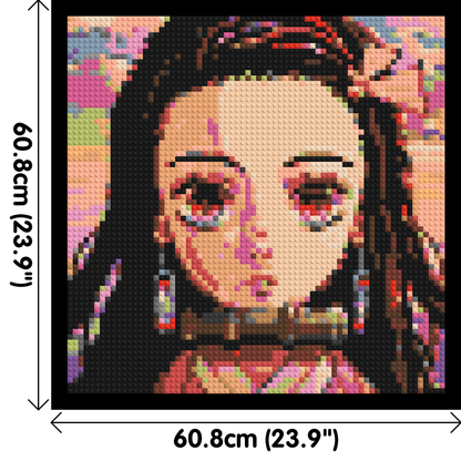 Nezuko Pixel Art - Brick Art Mosaic Kit 3x3 large