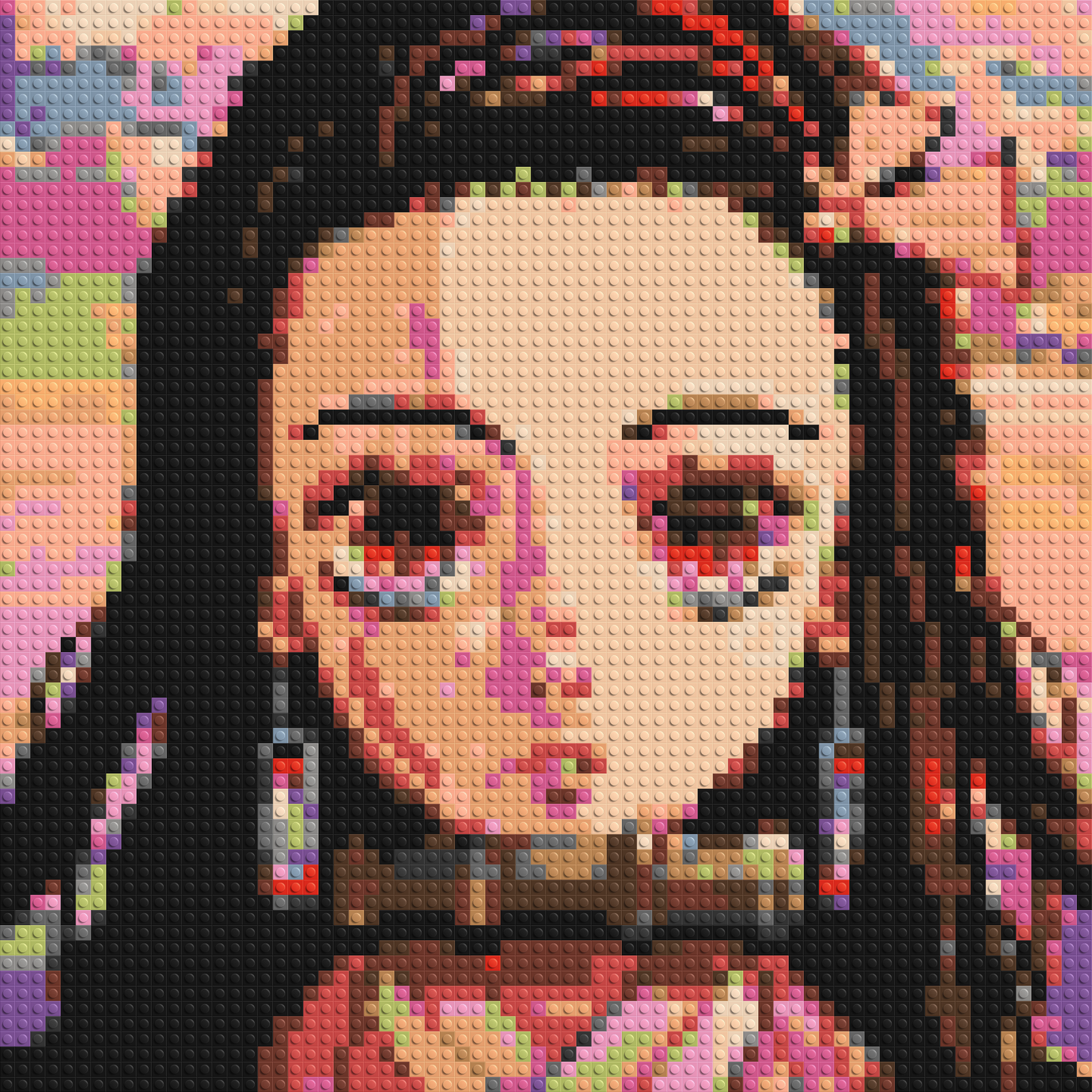 Nezuko Pixel Art - Brick Art Mosaic Kit 3x3 large