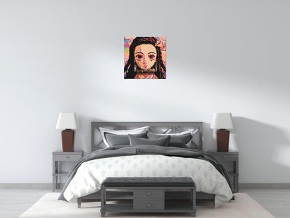 Nezuko Pixel Art - Brick Art Mosaic Kit 3x3 large