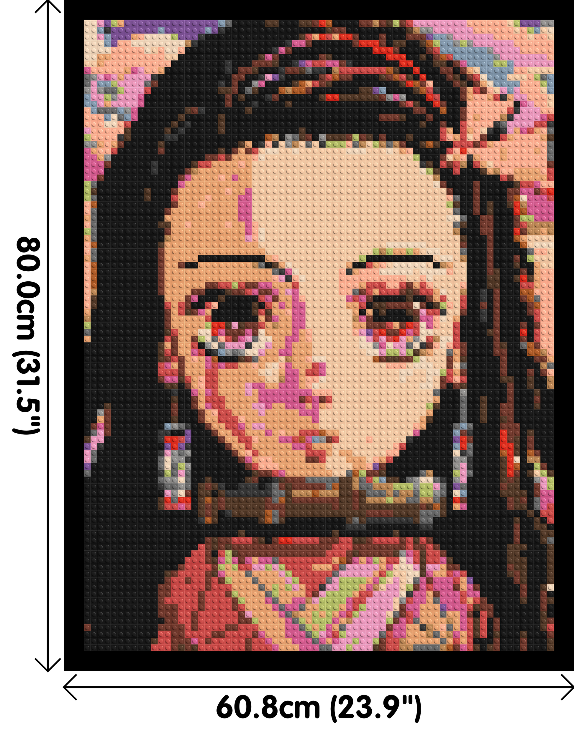 Nezuko Pixel Art - Brick Art Mosaic Kit 3x4 dimensions with frame