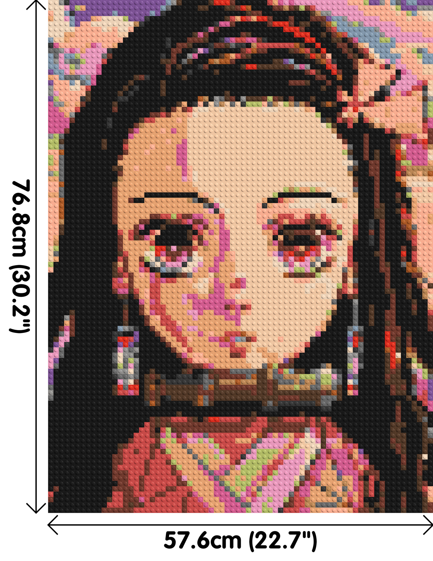 Nezuko Pixel Art - Brick Art Mosaic Kit 3x4 large