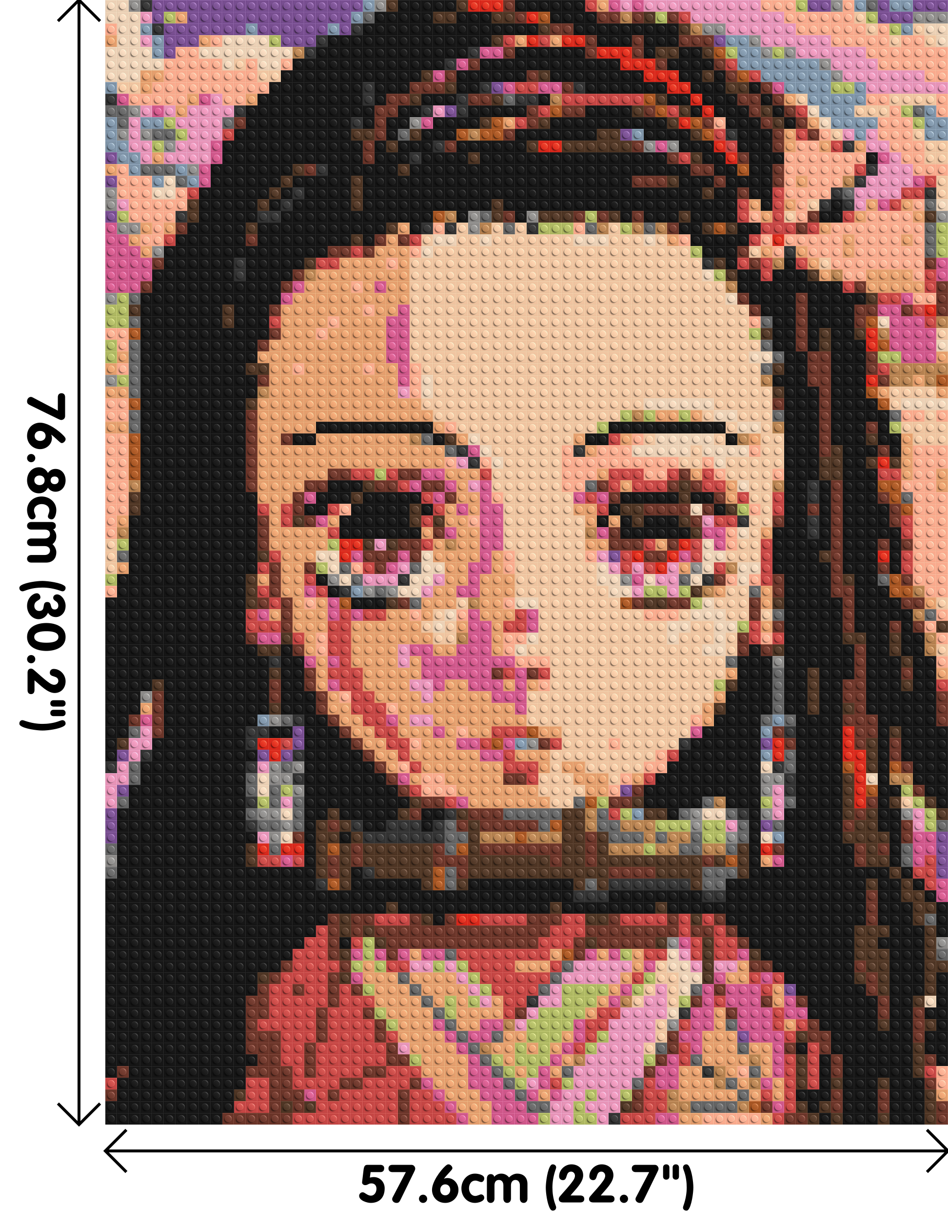 Nezuko Pixel Art - Brick Art Mosaic Kit 3x4 dimensions