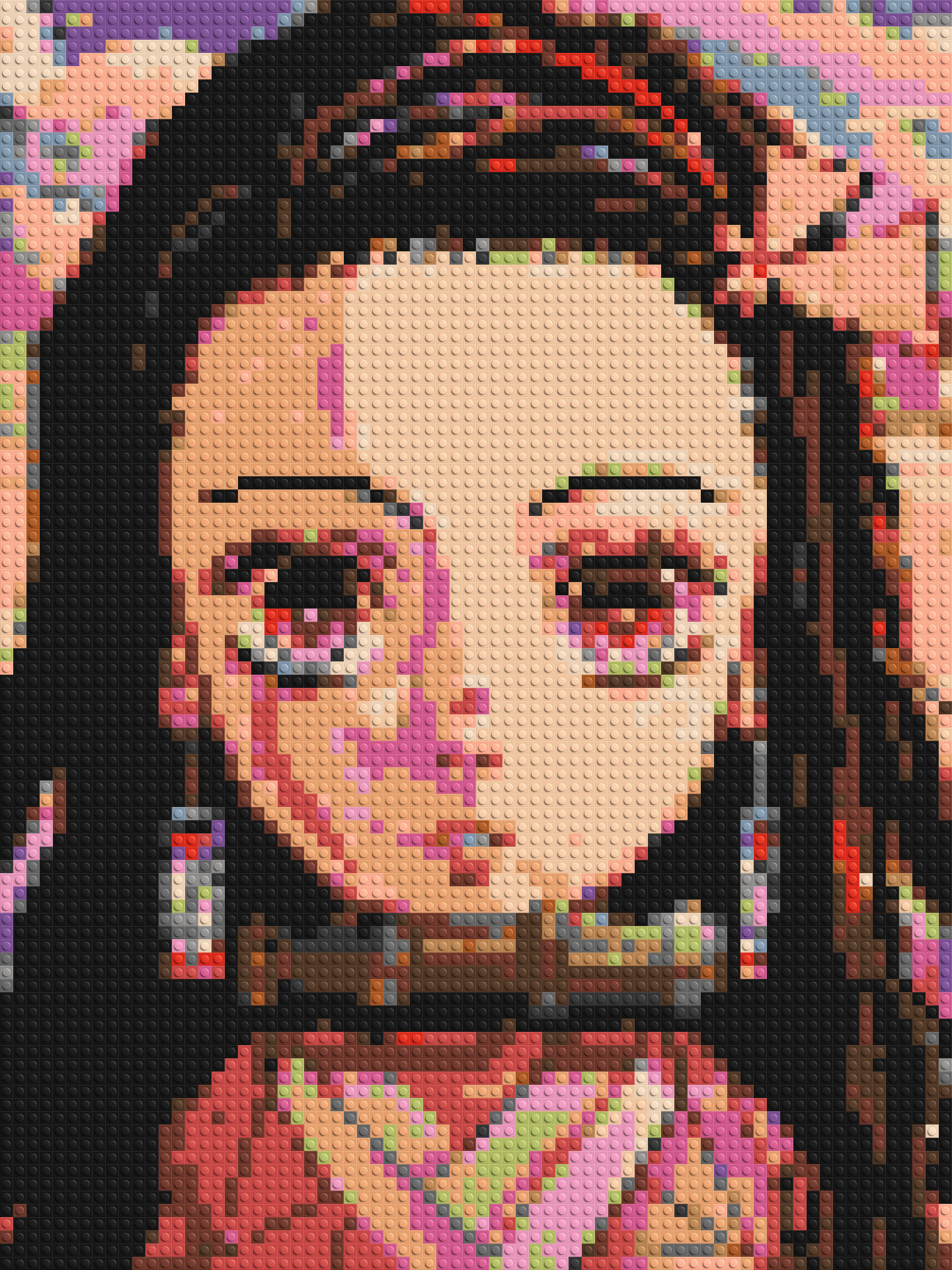 Nezuko Pixel Art - Brick Art Mosaic Kit 3x4 large