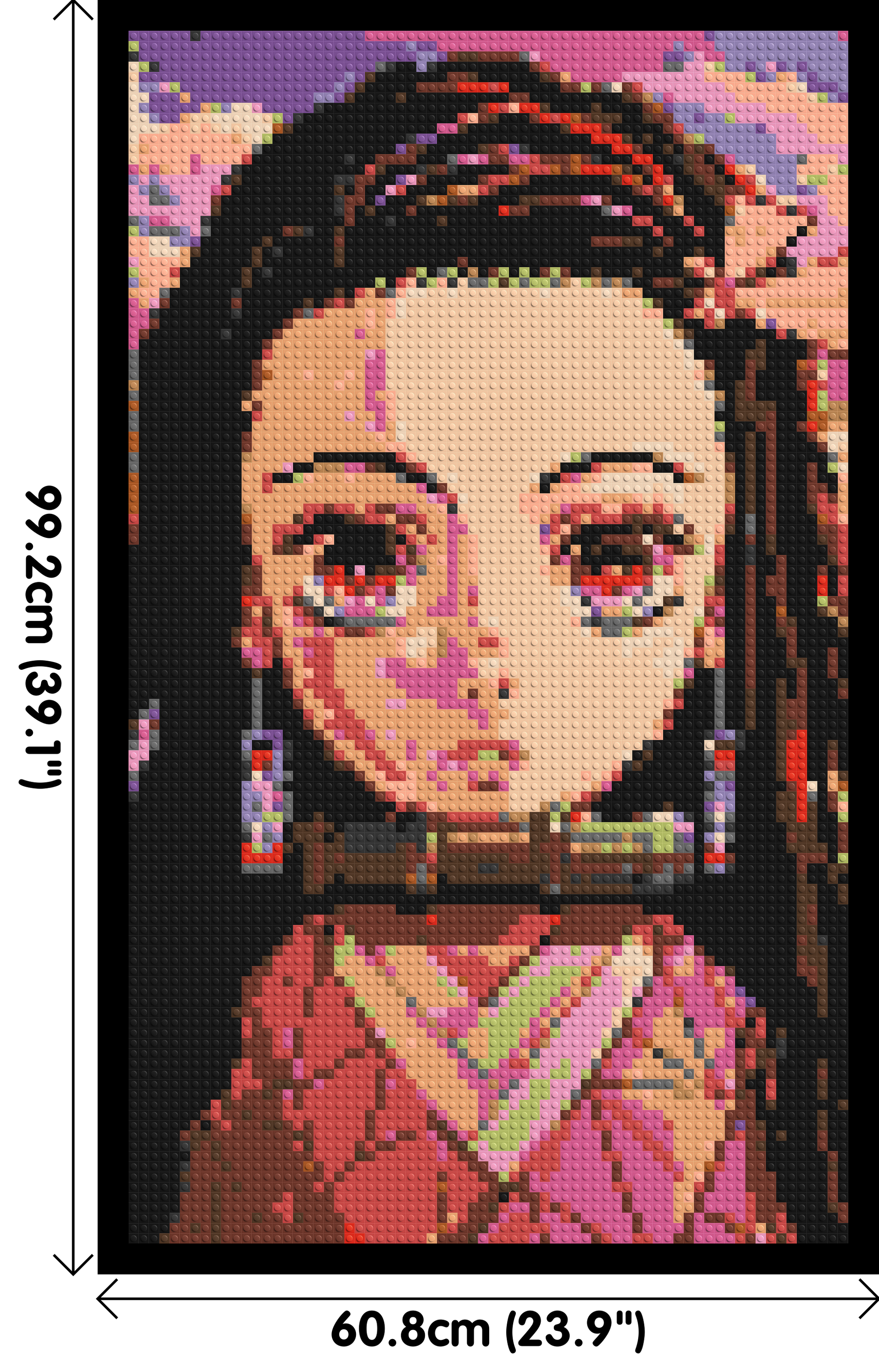 Nezuko Pixel Art - Brick Art Mosaic Kit 3x5 dimensions with frame