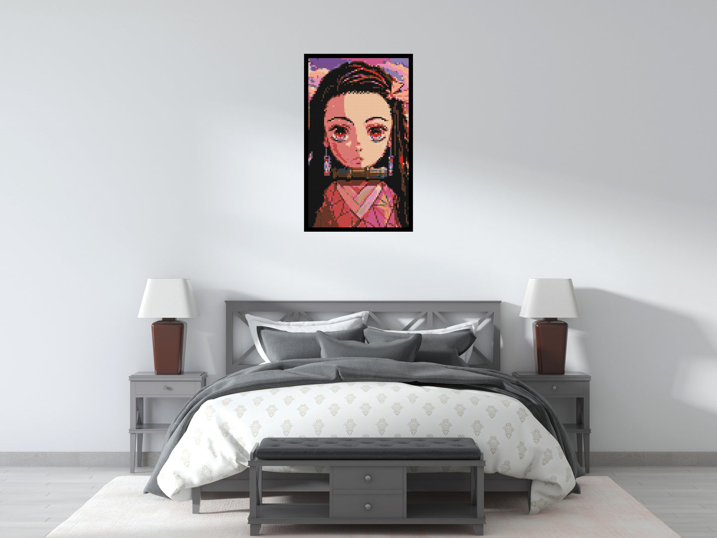 Nezuko Pixel Art - Brick Art Mosaic Kit 3x5 large